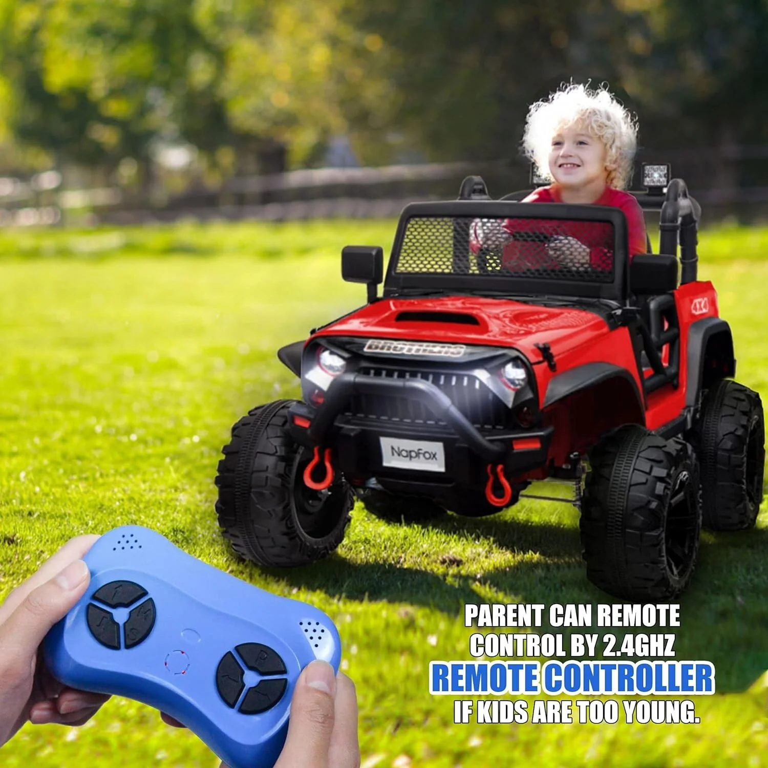48.4-Inch Electric Ride-On 12V Kids Truck with Remote Control and Battery-Powered Wheels - Image 2