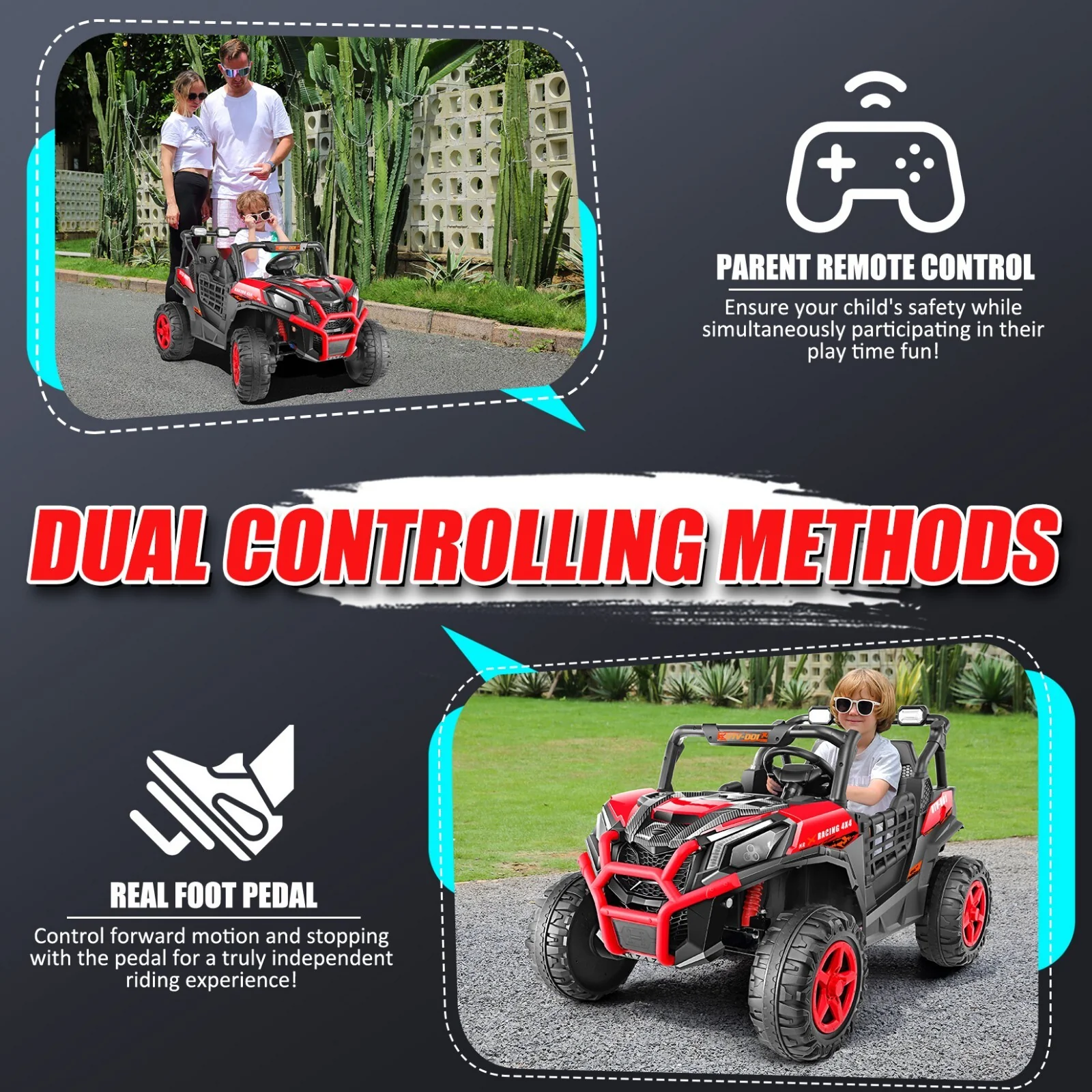 24V Electric 4WD Kids UTV Ride-On Car with 4x200W Motors, 2-Seater Toy Vehicle - Image 5