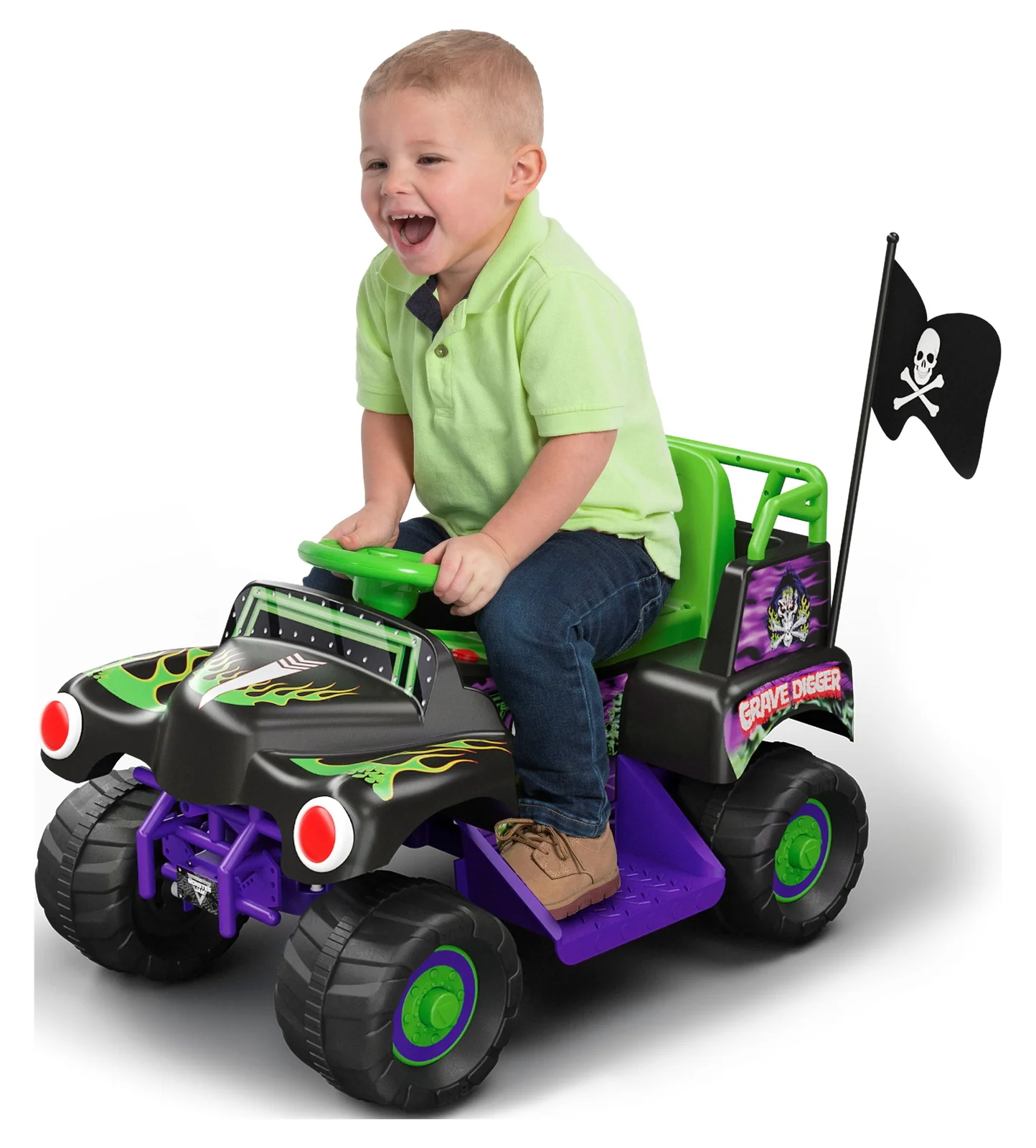 6V Ride-On Grave Digger Monster Truck with Graphics for Boys and Girls 18-36 Months - Image 2