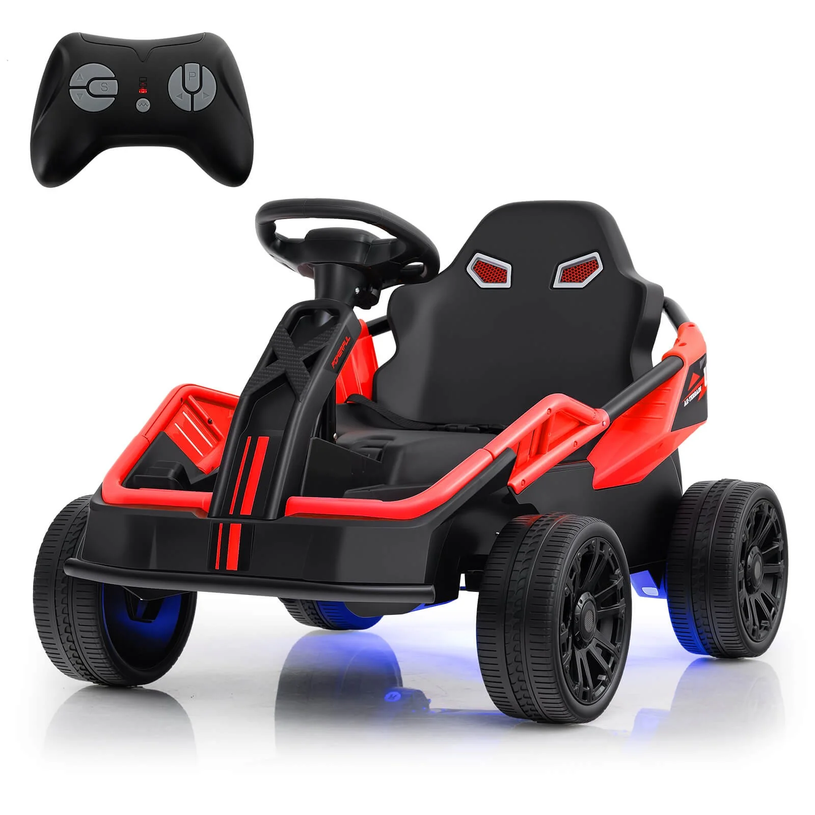 12V Battery-Powered Electric Ride-On UTV for Big Kids with Remote Control Red