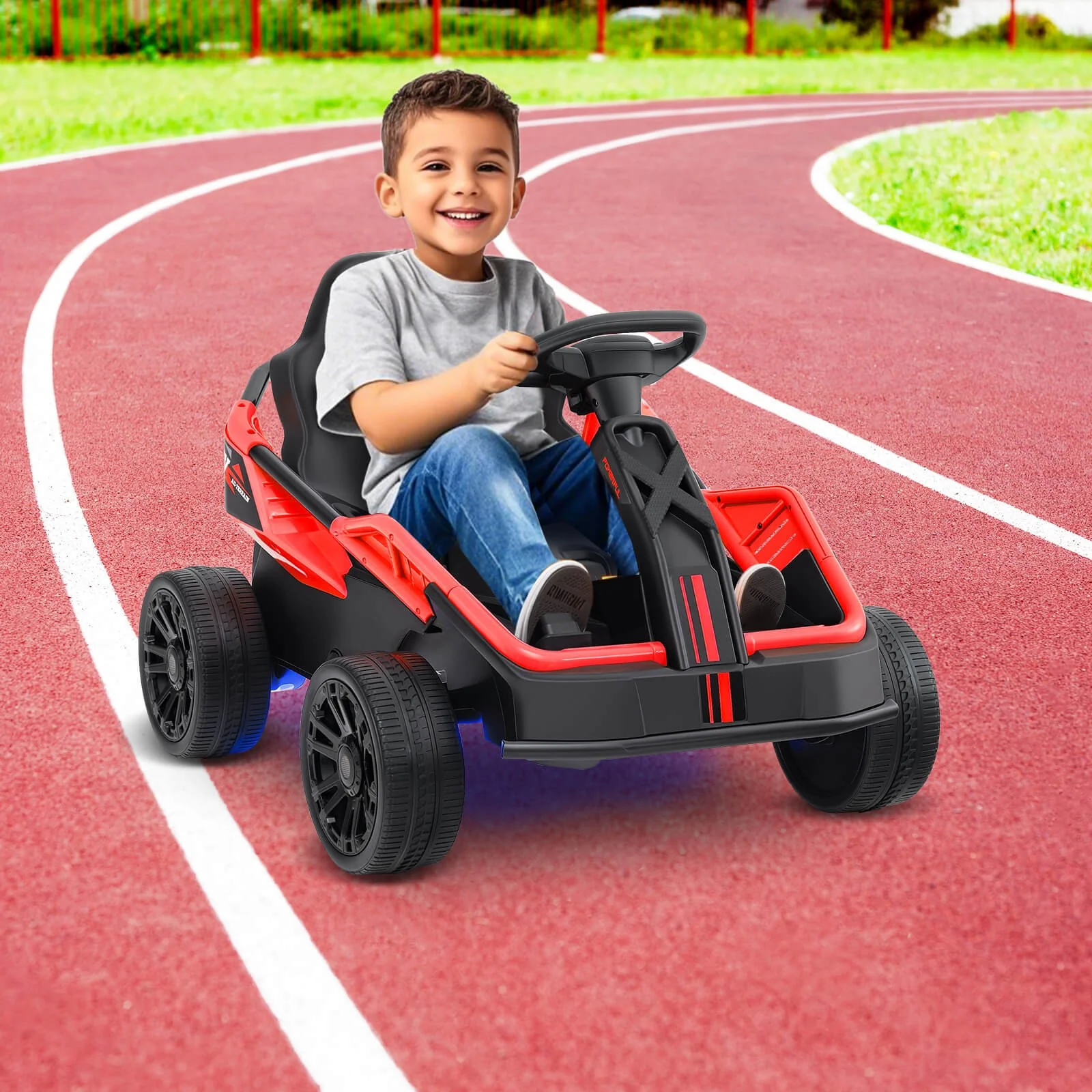 12V Battery-Powered Electric Ride-On UTV for Big Kids with Remote Control Red - Image 3