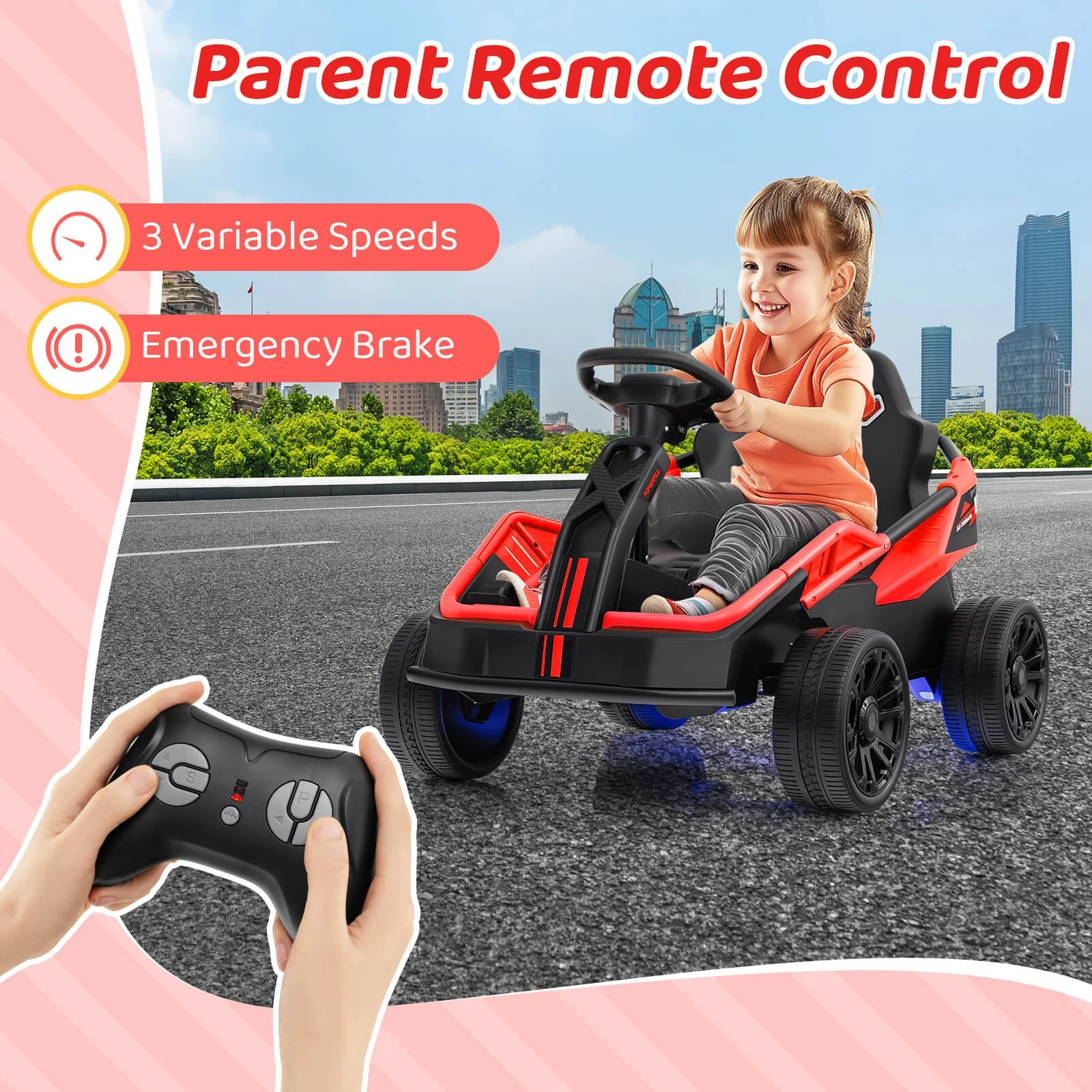 12V Battery-Powered Electric Ride-On UTV for Big Kids with Remote Control Red - Image 9