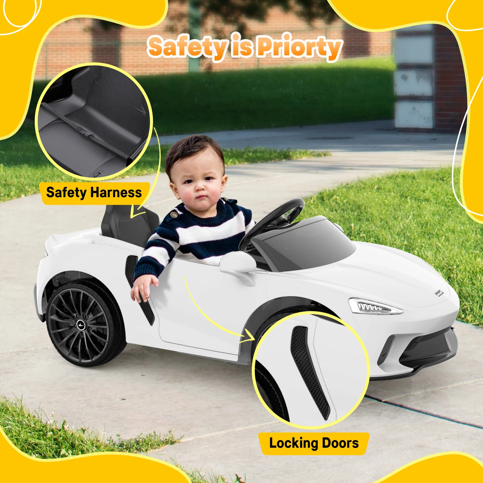 12V Battery-Powered Kids Ride-On Sports Car with Parent Remote Control - Image 14