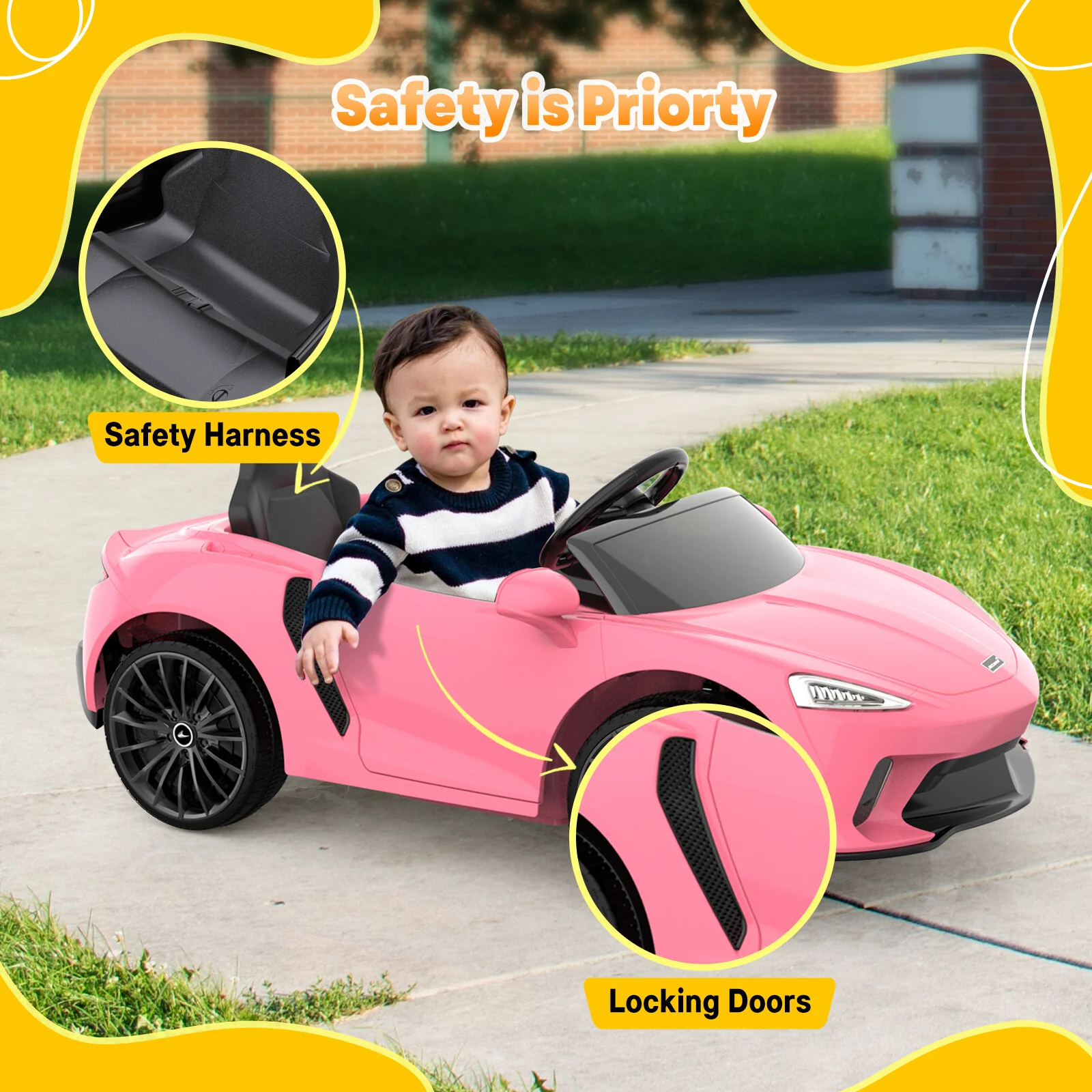 12V Battery-Powered Kids Ride-On Sports Car with Parent Remote Control - Image 20