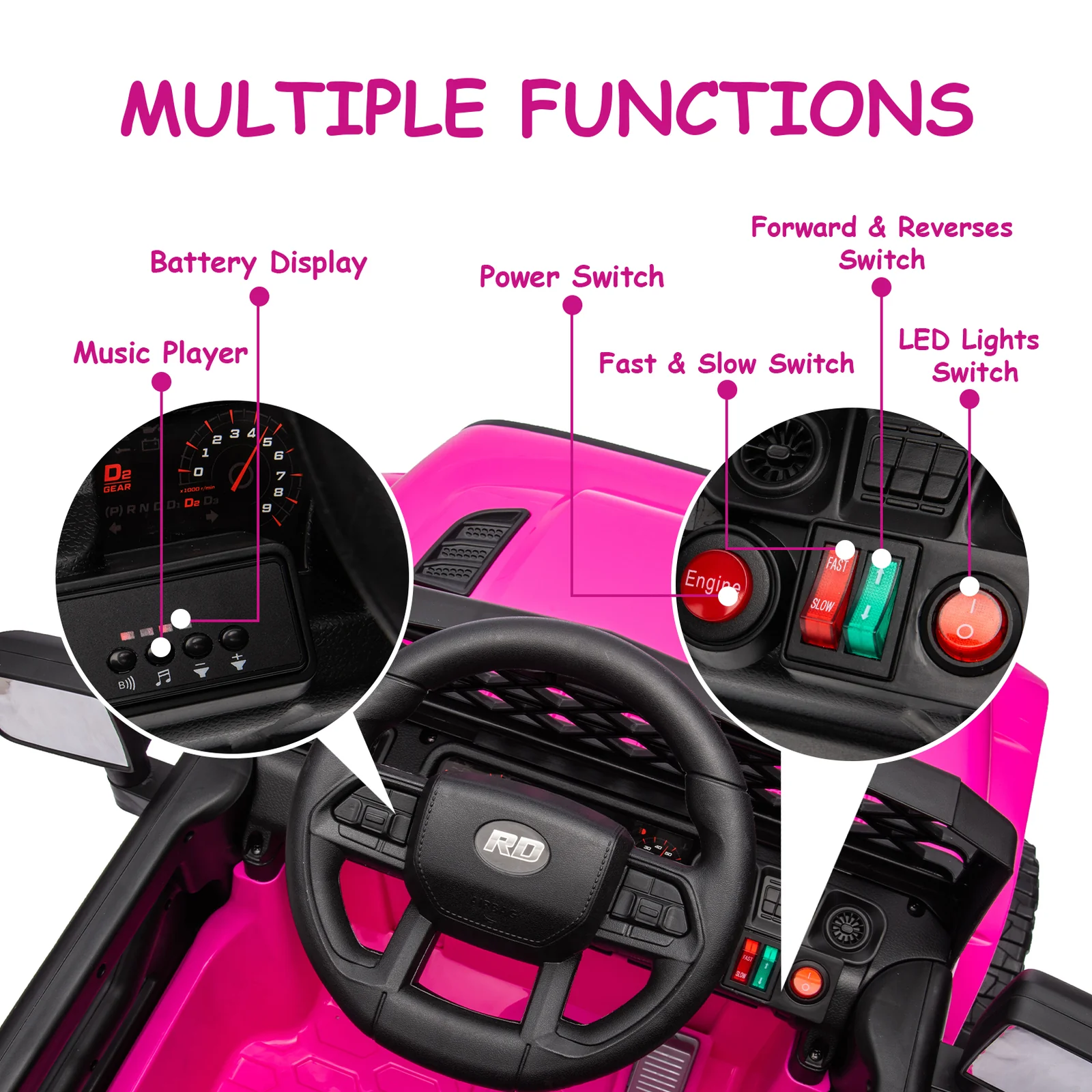 12V Battery-Powered Ride-On Truck Toy for Kids with Remote Control - Image 20