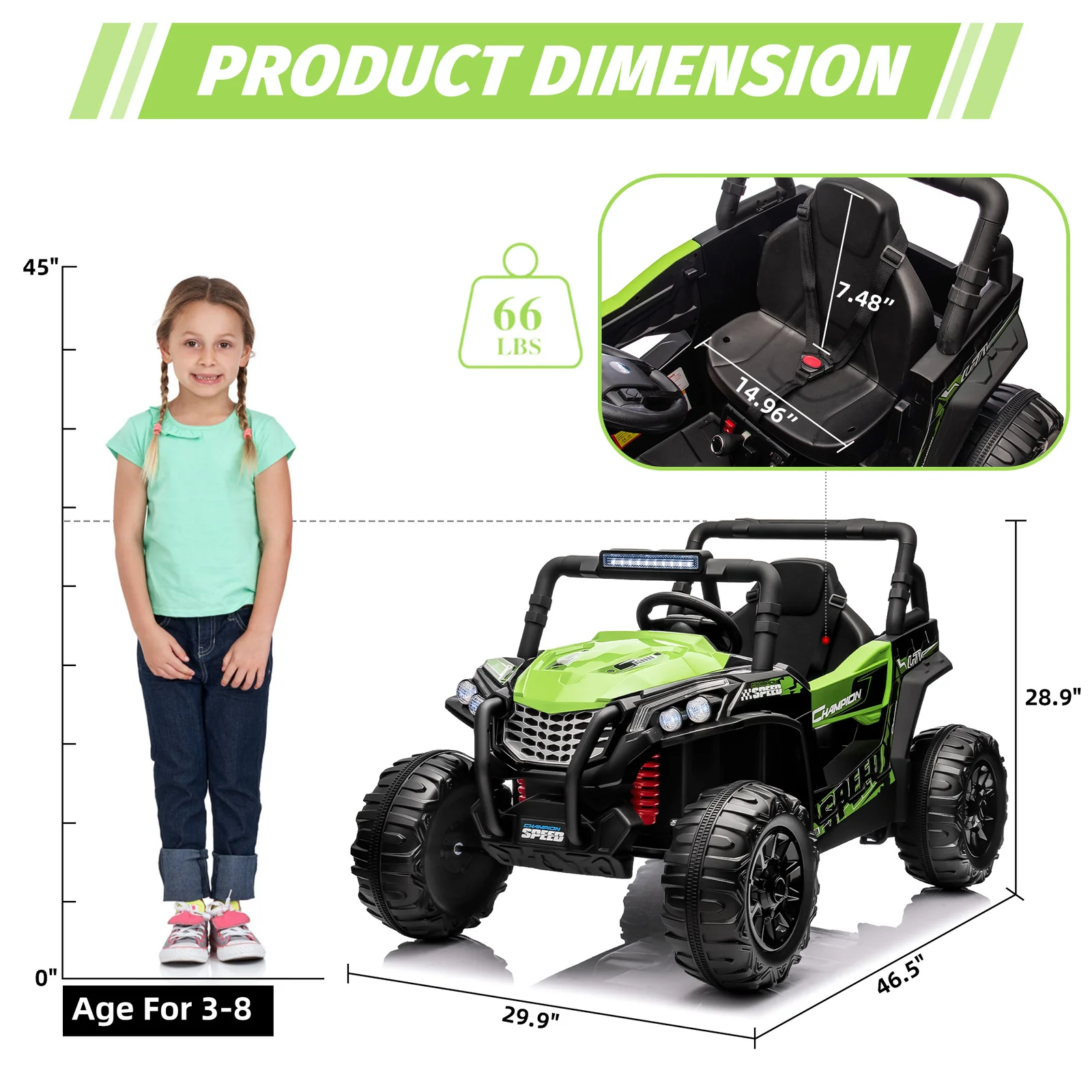 12V Electric Ride-On UTV Truck for Kids with Parent Remote Control - Image 24