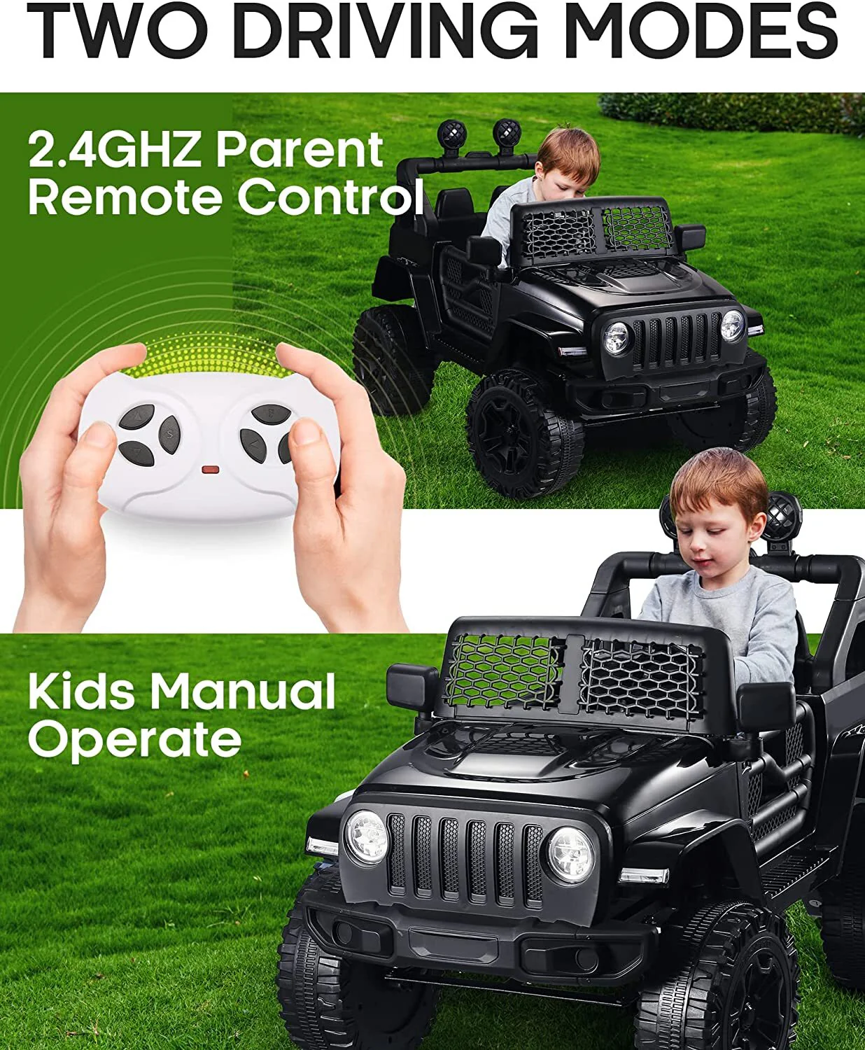 24V/12V Kids Electric Ride-On Jeep Car with Remote Control, 3 Speeds, and LED Lights - Image 12