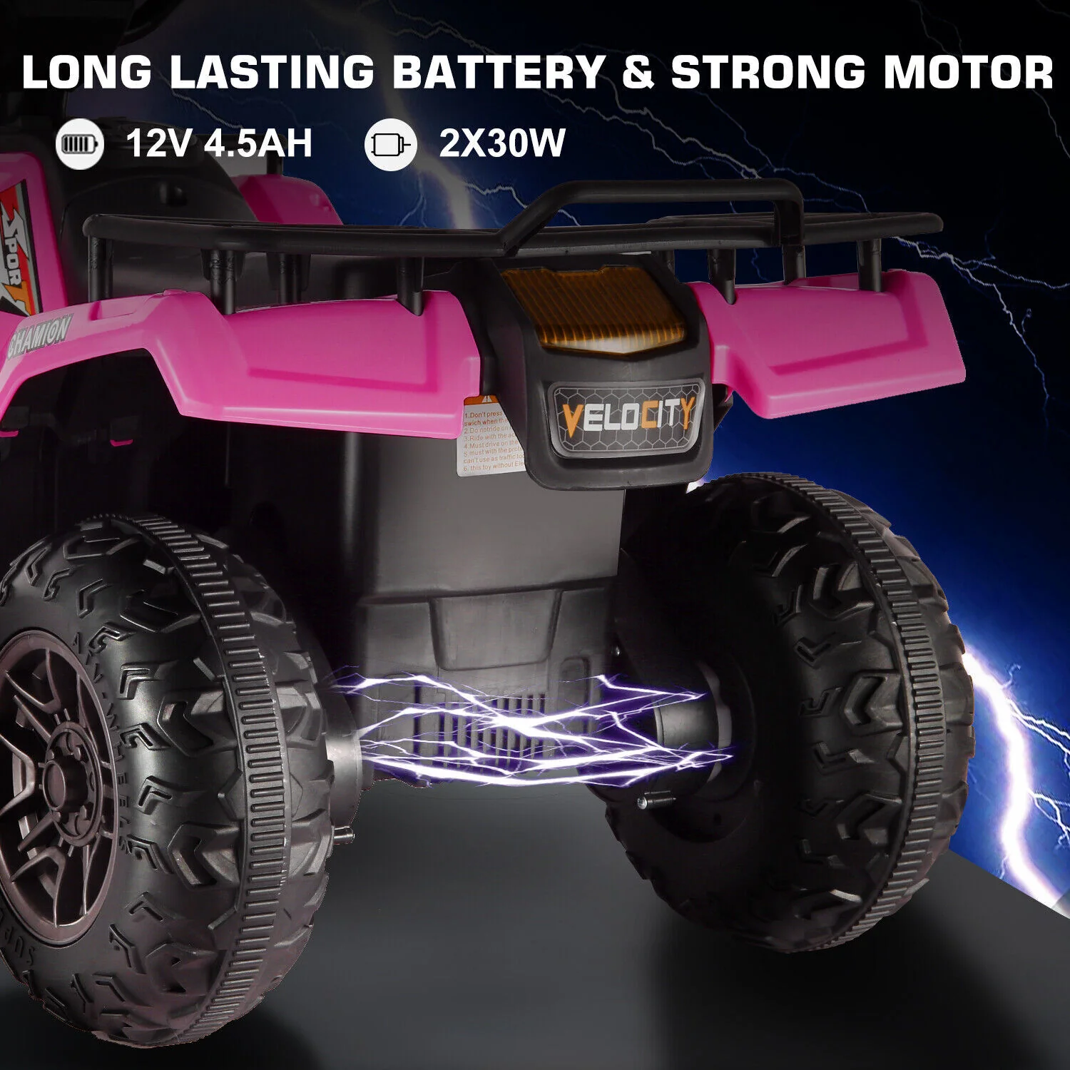 12V Electric Ride-On Jeep Truck ATV for Kids with Parent Remote Control Toy Vehicle - Image 20
