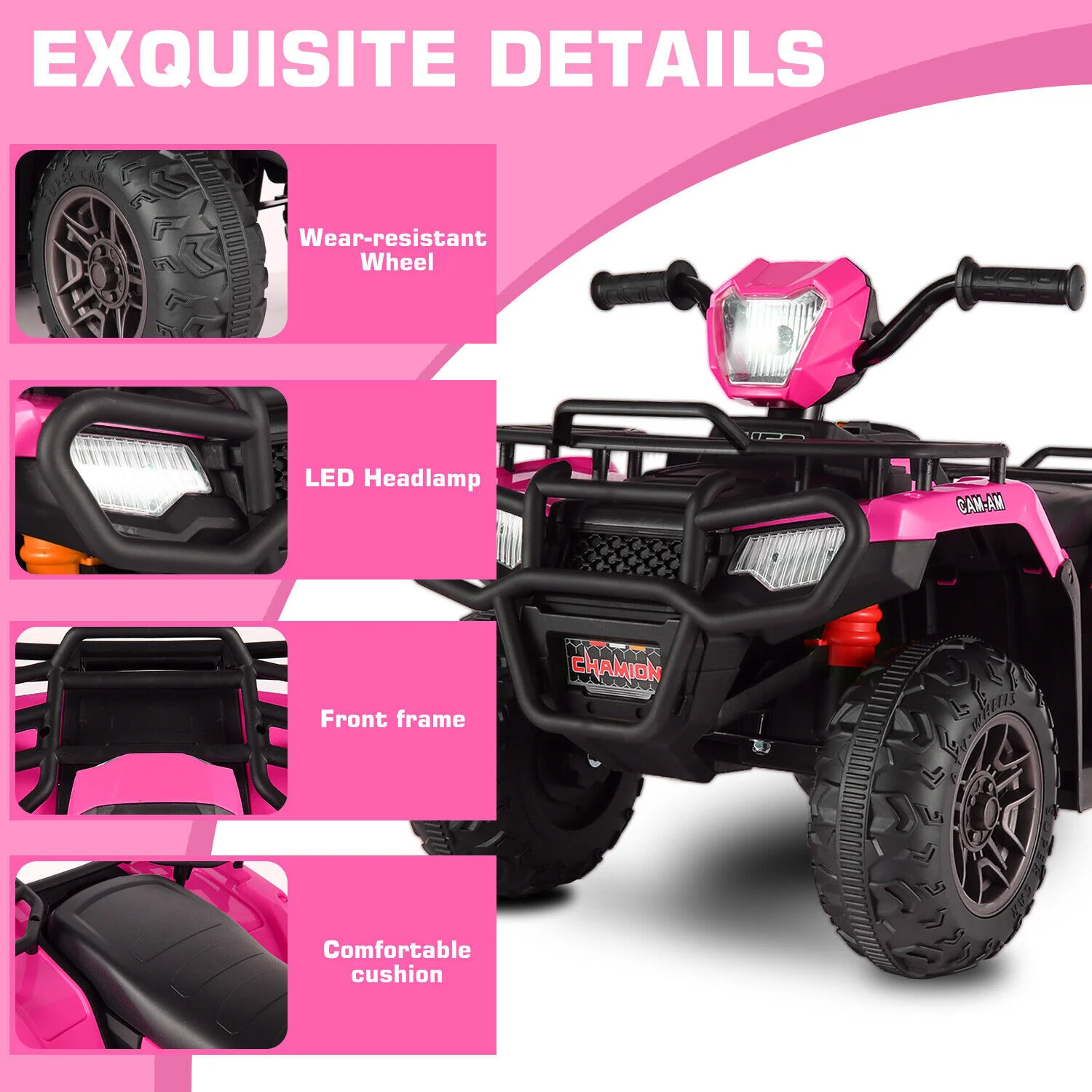 12V Electric Ride-On Jeep Truck ATV for Kids with Parent Remote Control Toy Vehicle - Image 21