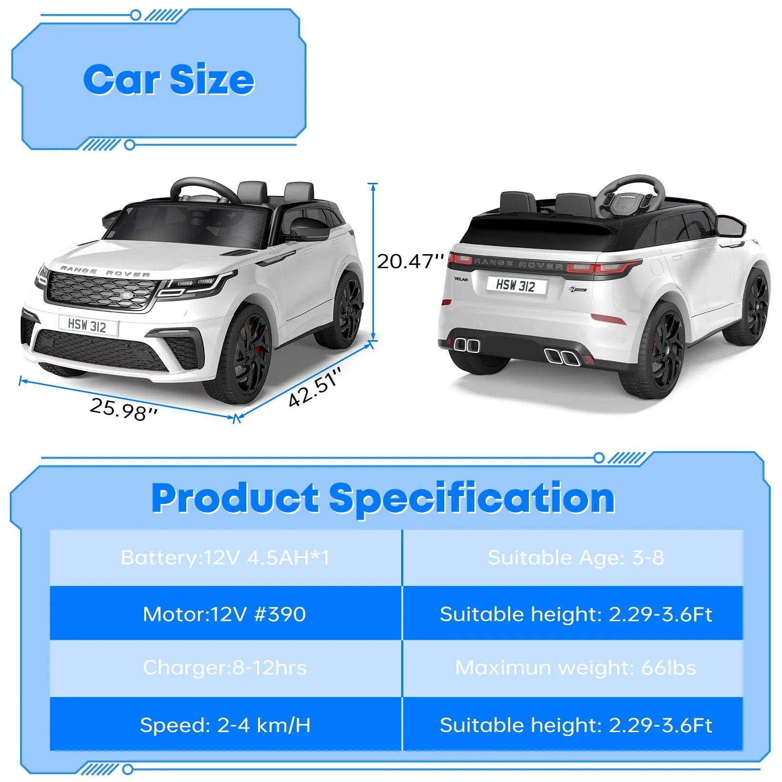 12V Battery-Powered Electric Ride-On Car for Kids with MP3 Player and Remote Control - Image 9
