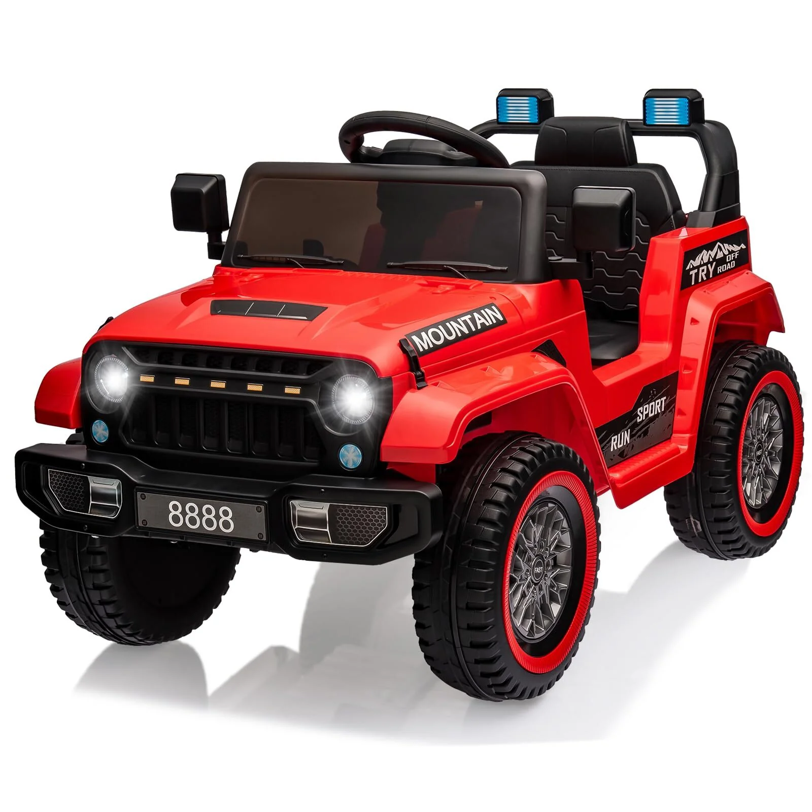 12V Kids Electric Ride-On Truck with 3 Speeds, LED Lights, Music, and MP3 Player - Image 9