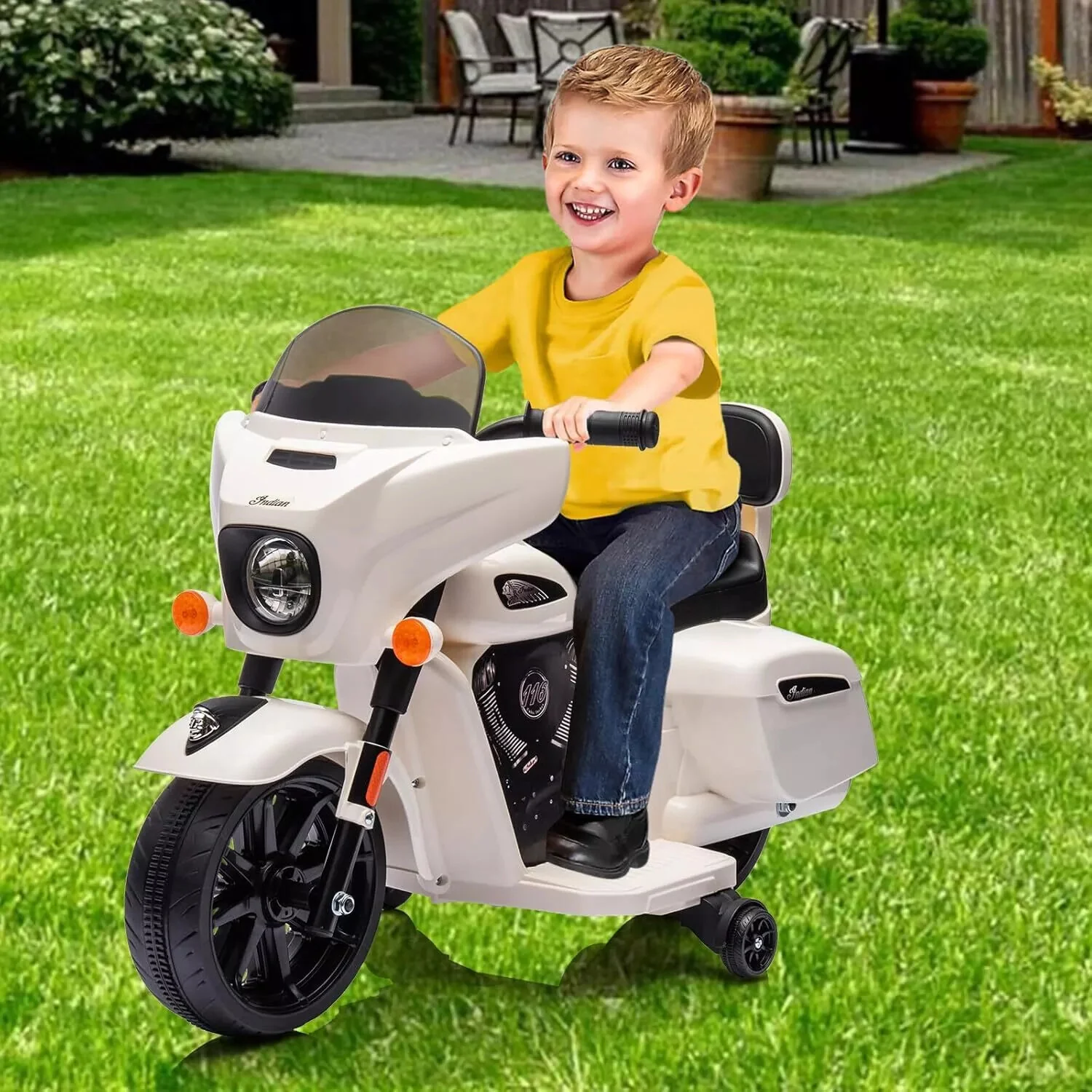 6V Toddler Ride-On Motorcycle with Music and Headlight Gray for Ages 1-3 Years - Image 3