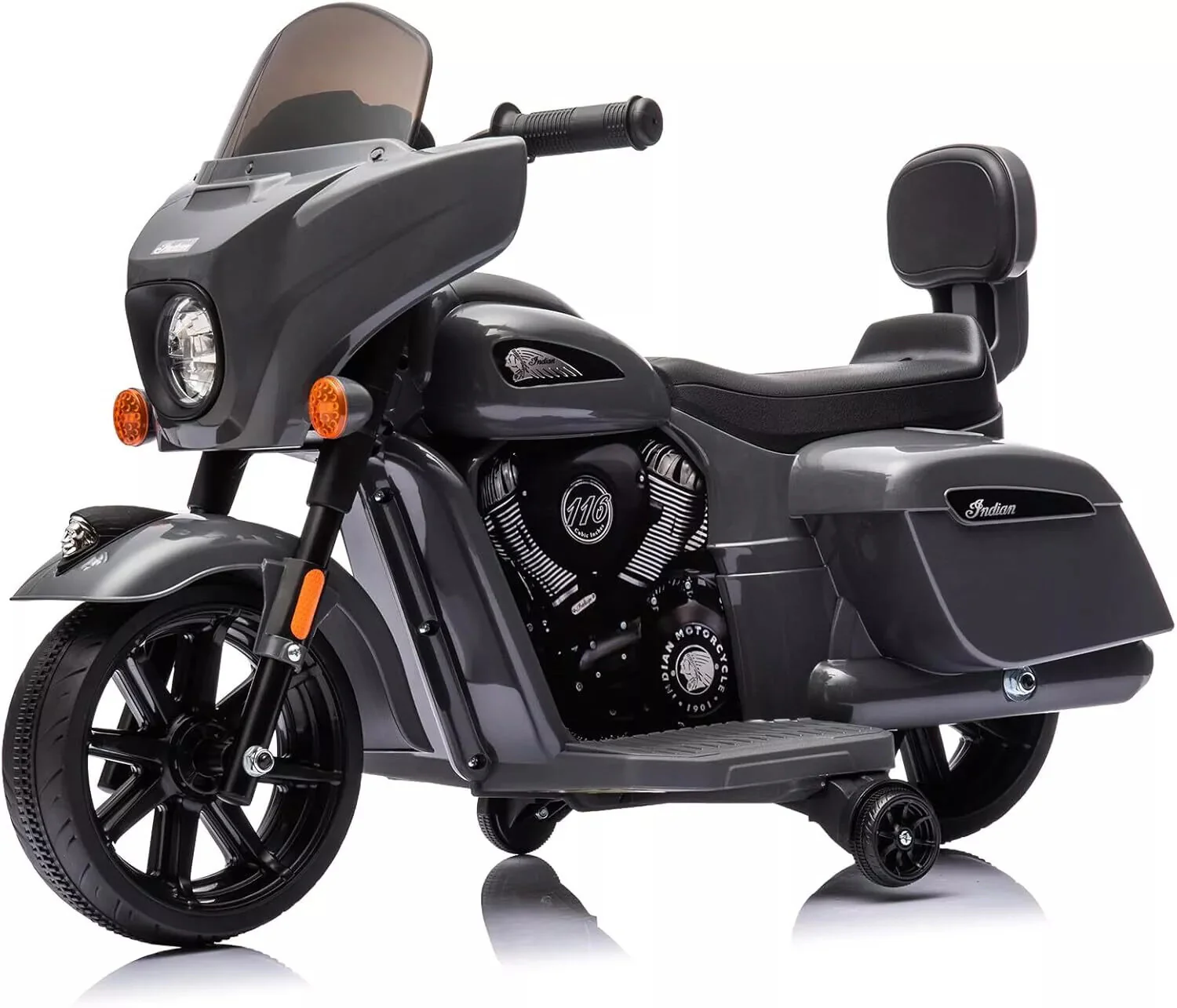 6V Toddler Ride-On Motorcycle with Music and Headlight Gray for Ages 1-3 Years - Image 5