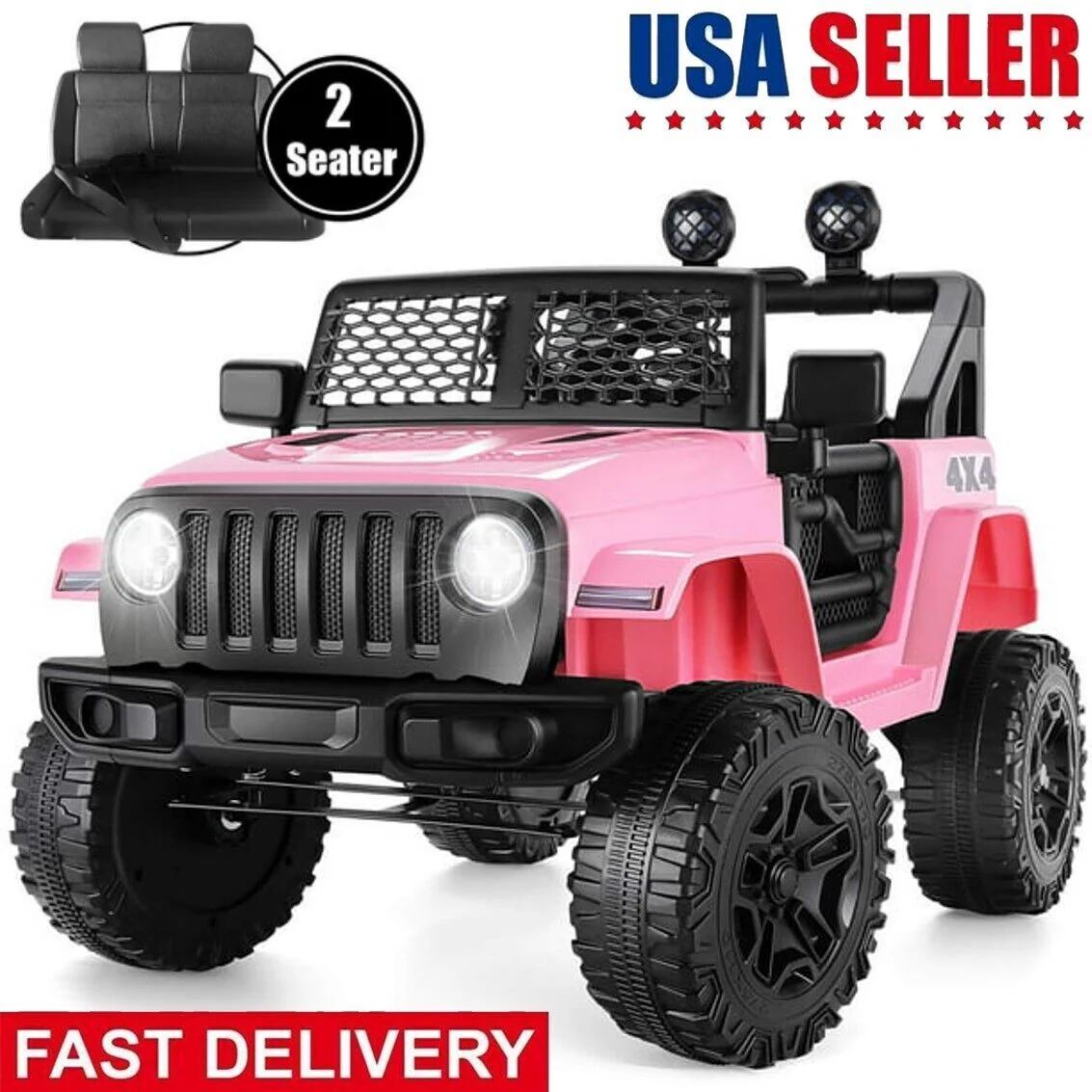 12V Kids Electric Ride-On Car with Remote Control, 3 Speeds, and LED Lights - Image 8