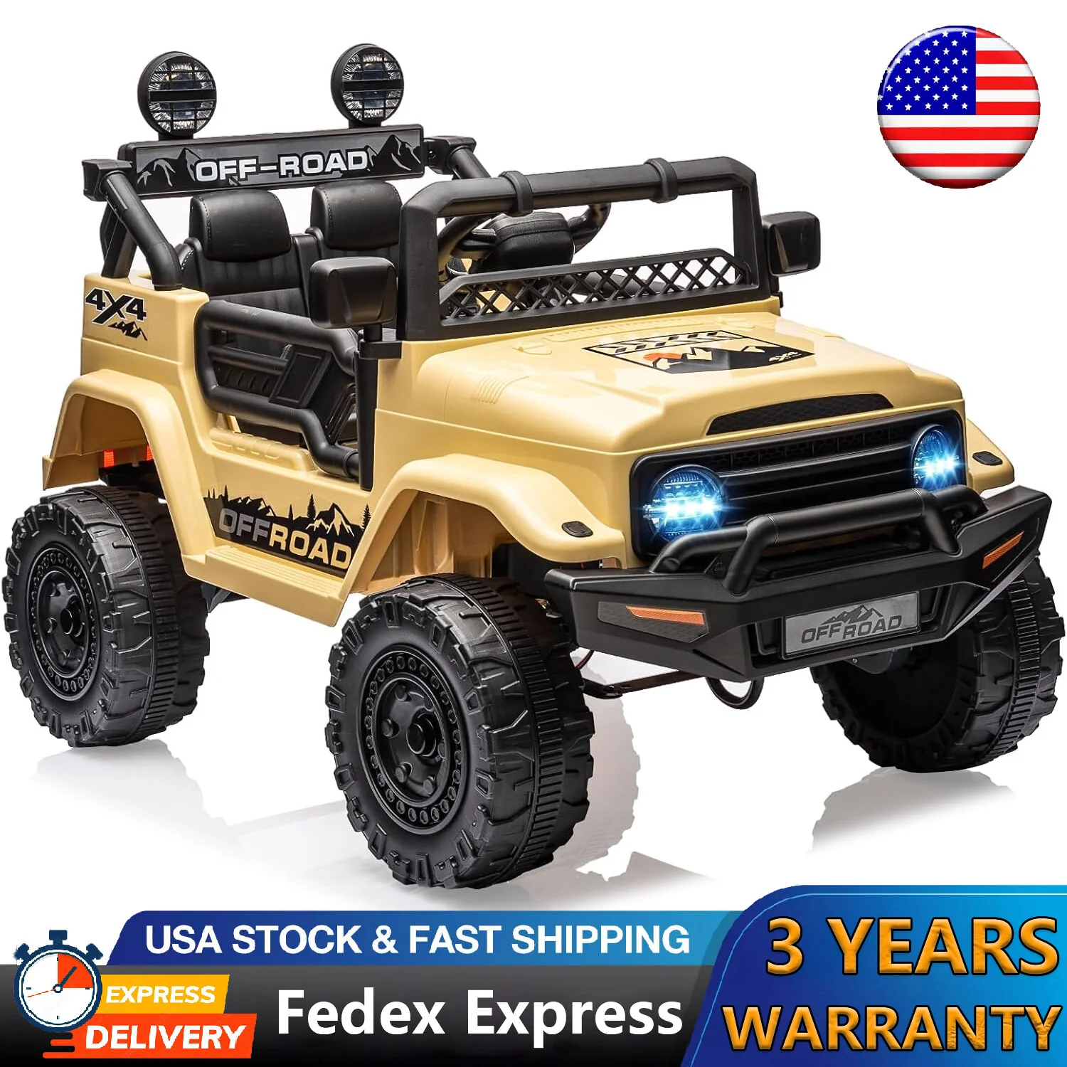12V Battery-Powered Electric Ride-On Car Truck for Kids with Music and Remote Control