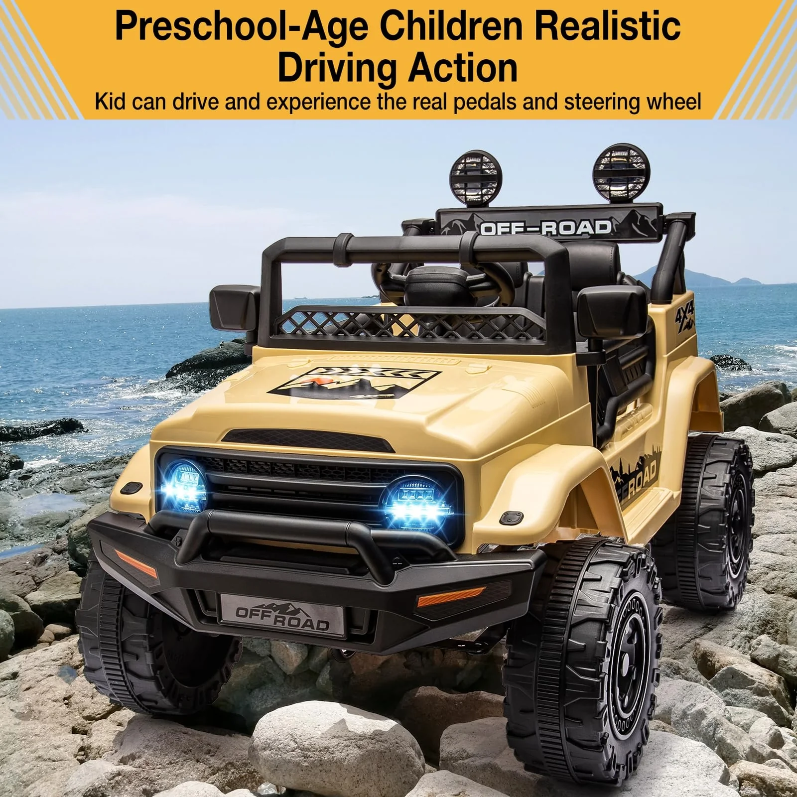 12V Battery-Powered Electric Ride-On Car Truck for Kids with Music and Remote Control - Image 2