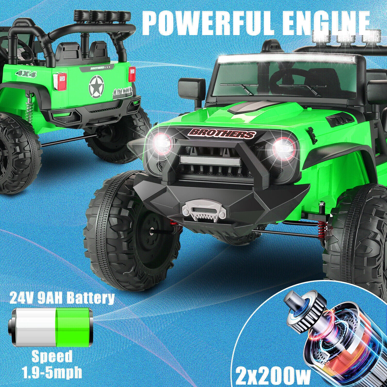 12V Electric Ride-On Car and Truck for Kids with MP3, Music, Lights, and Remote Control - Image 19