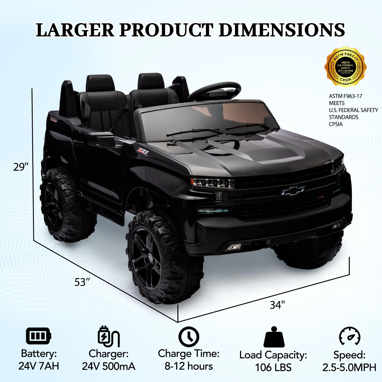24V 2-Seater Ride-On Truck with Remote Control and 4-Spring Suspension - Image 12