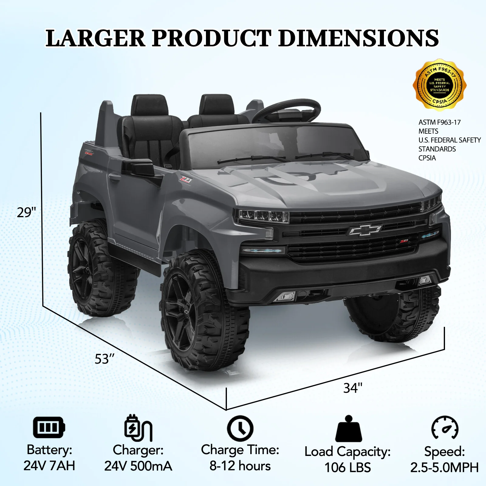 24V 2-Seater Ride-On Truck with Remote Control and 4-Spring Suspension - Image 25