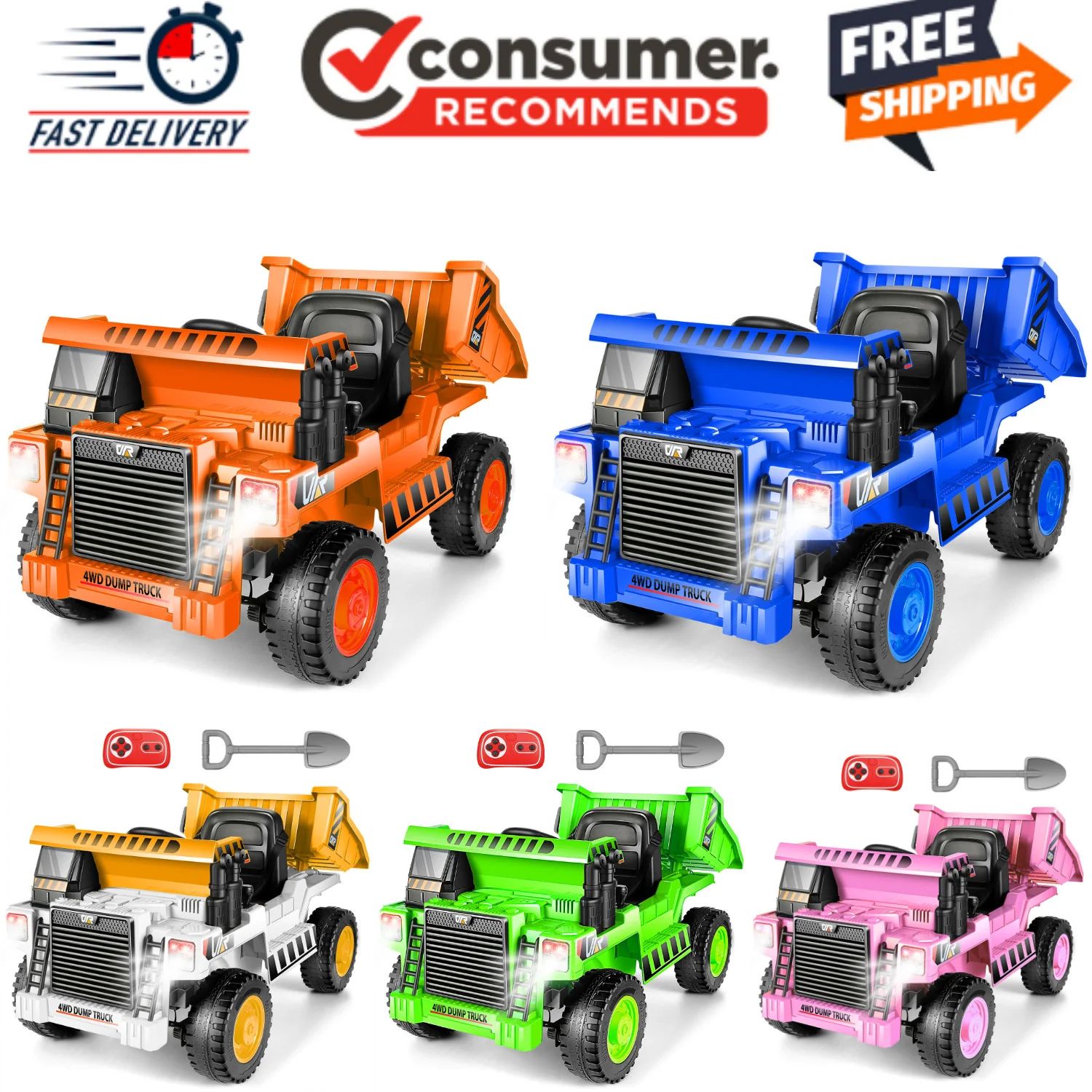 Electric Ride-On Kids Dump Truck with Remote Control and Functional Dump Bed - Image 8