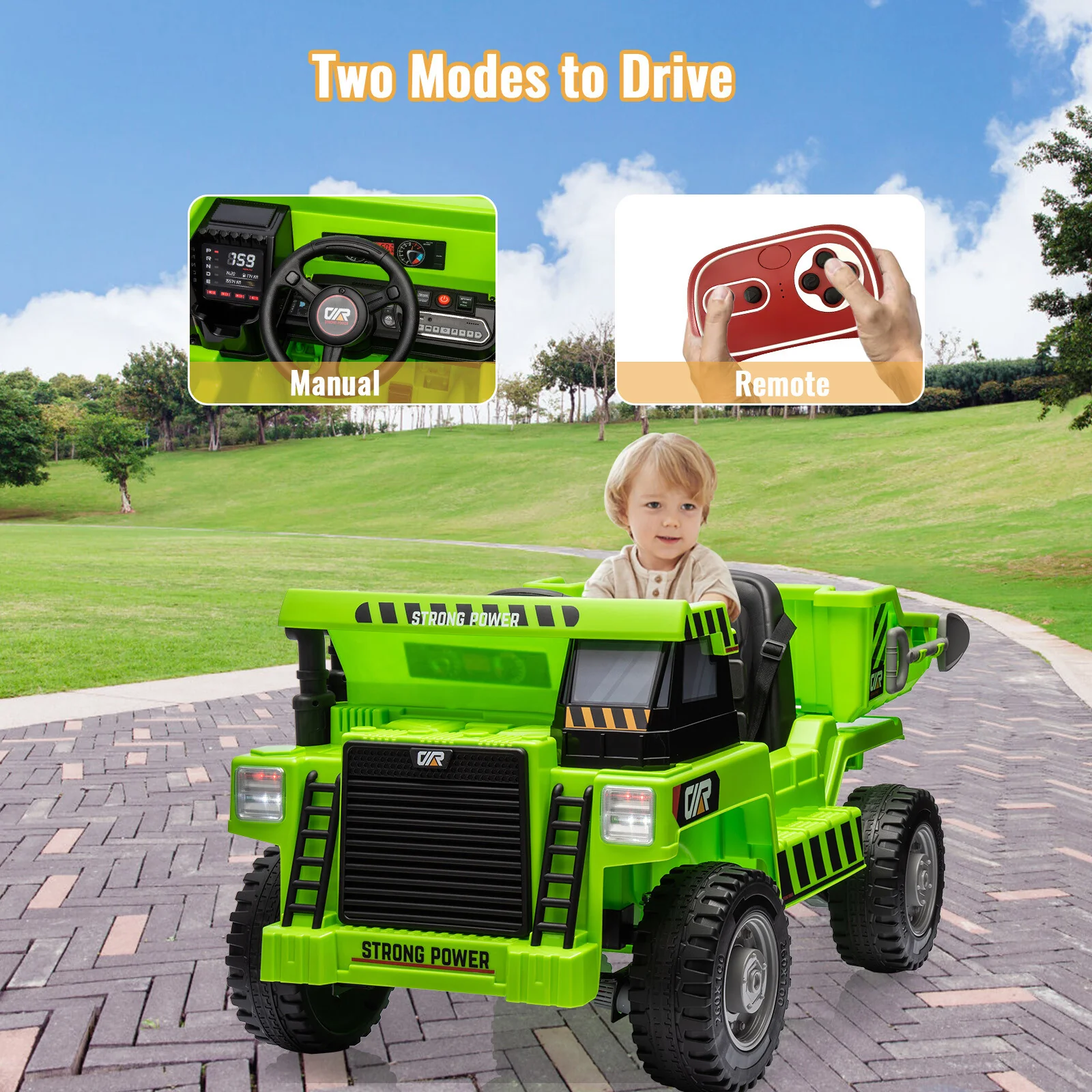 Electric Ride-On Dump Truck for Kids with Remote Control and Functional Dump Bed - Image 10