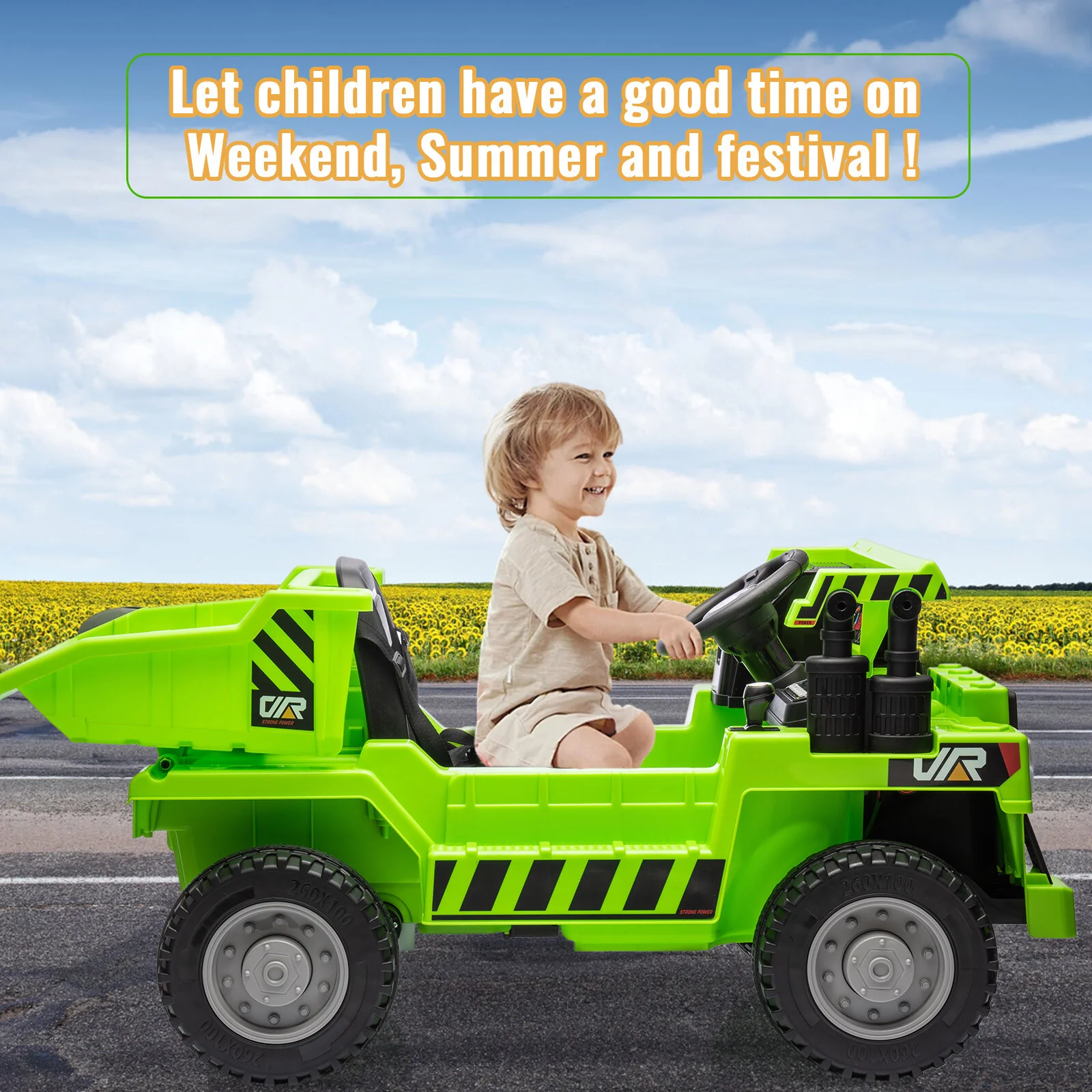 Electric Ride-On Dump Truck for Kids with Remote Control and Functional Dump Bed - Image 11