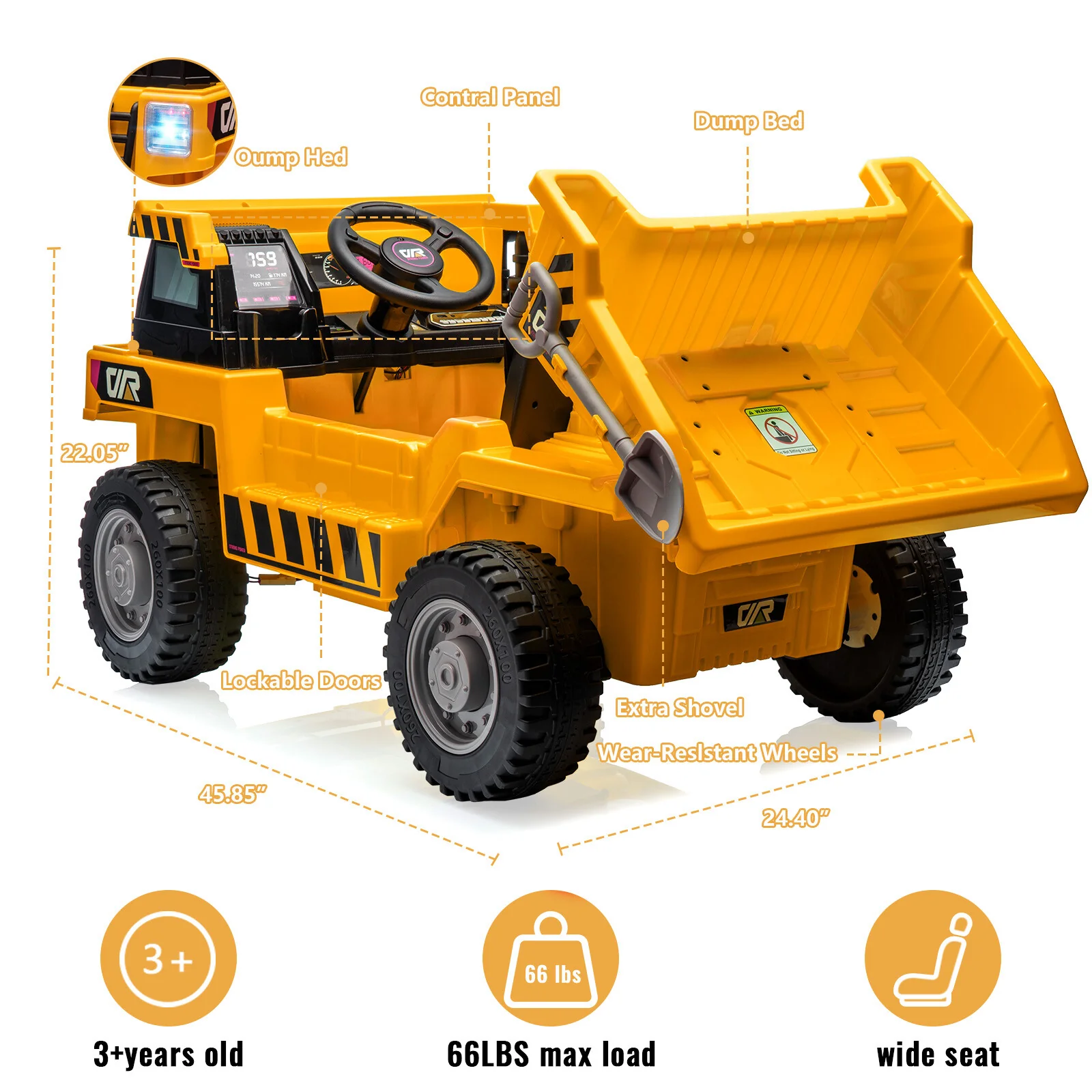 Electric Ride-On Dump Truck for Kids with Remote Control and Functional Dump Bed - Image 13