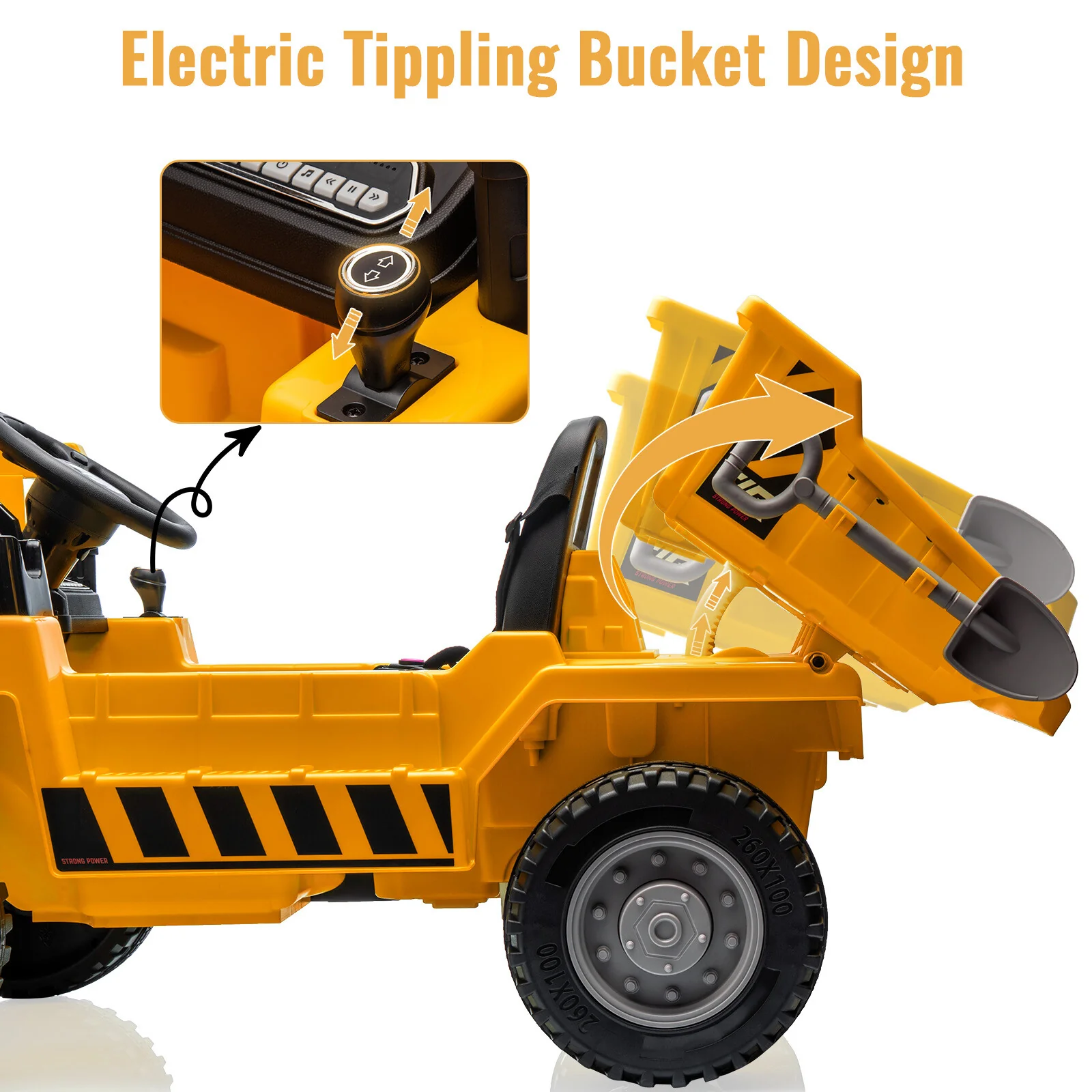 Electric Ride-On Dump Truck for Kids with Remote Control and Functional Dump Bed - Image 14
