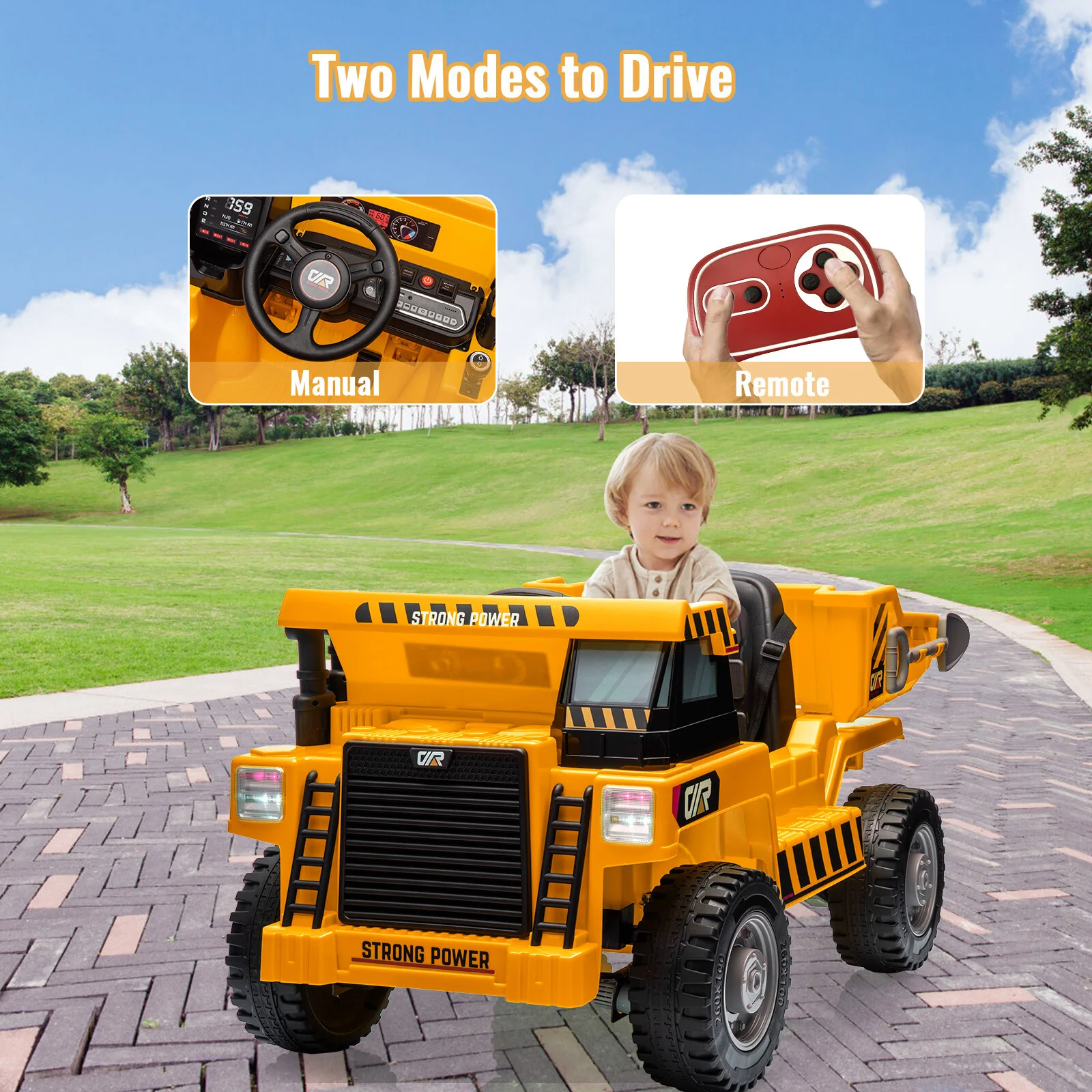 Electric Ride-On Dump Truck for Kids with Remote Control and Functional Dump Bed - Image 16