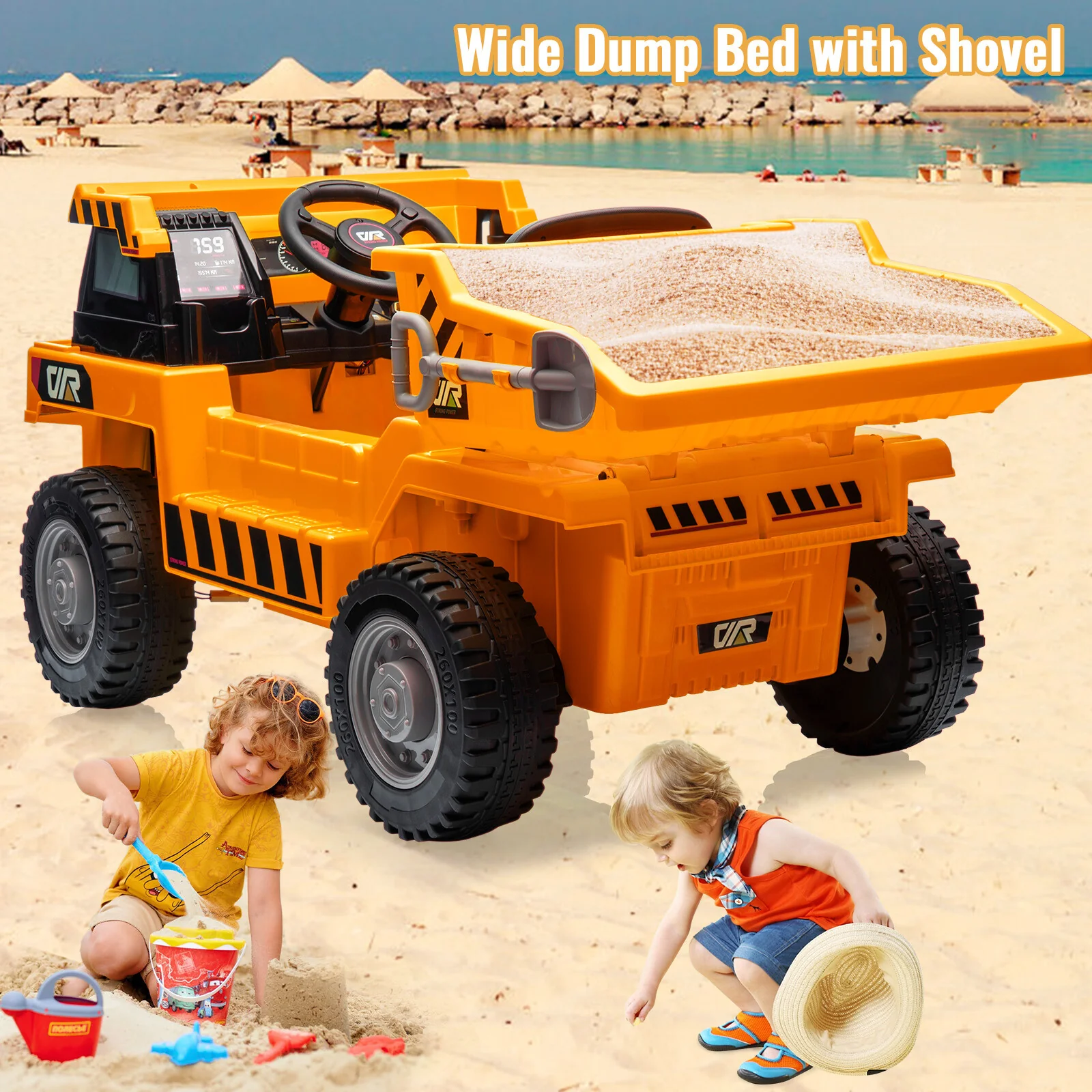 Electric Ride-On Dump Truck for Kids with Remote Control and Functional Dump Bed - Image 19