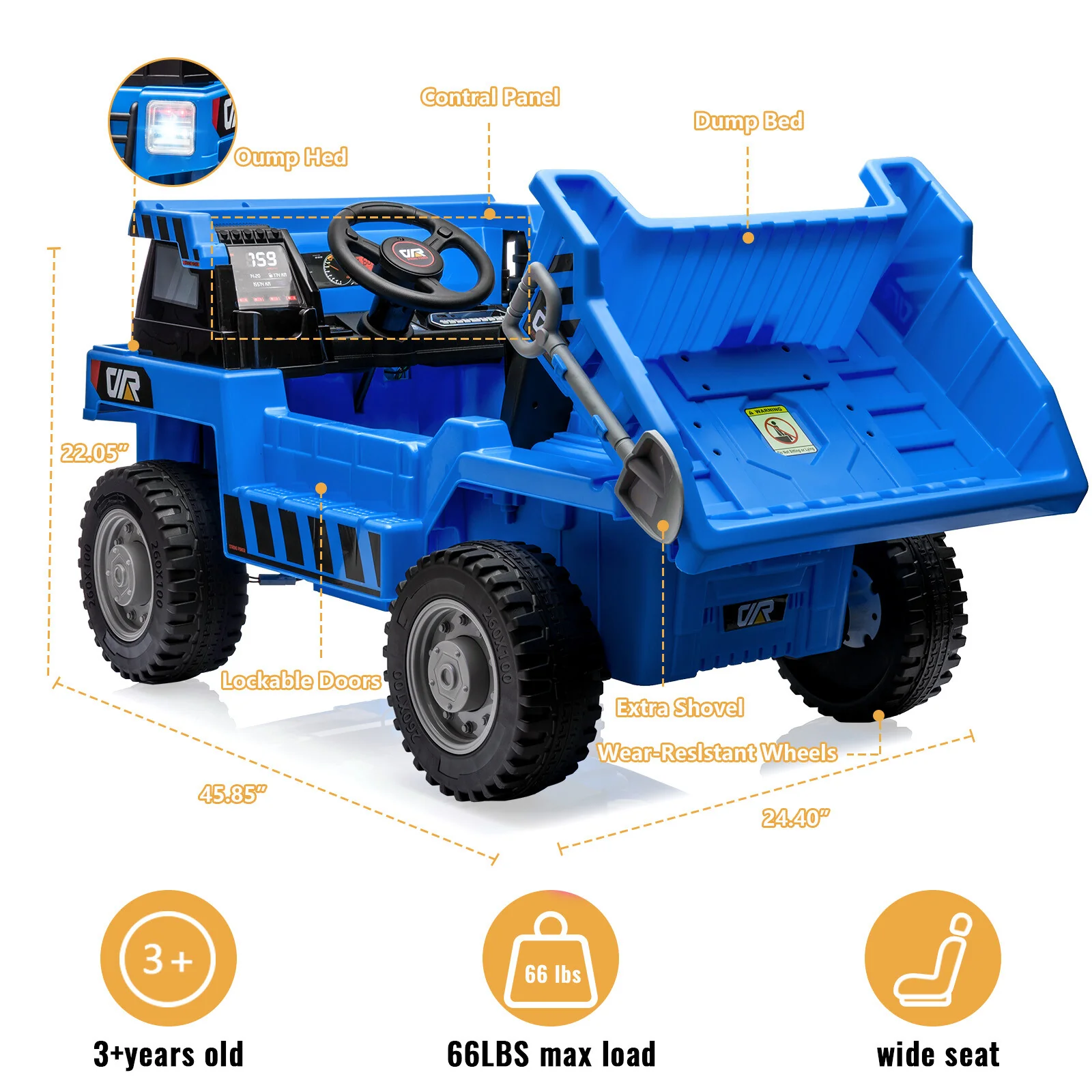 Electric Ride-On Dump Truck for Kids with Remote Control and Functional Dump Bed - Image 22