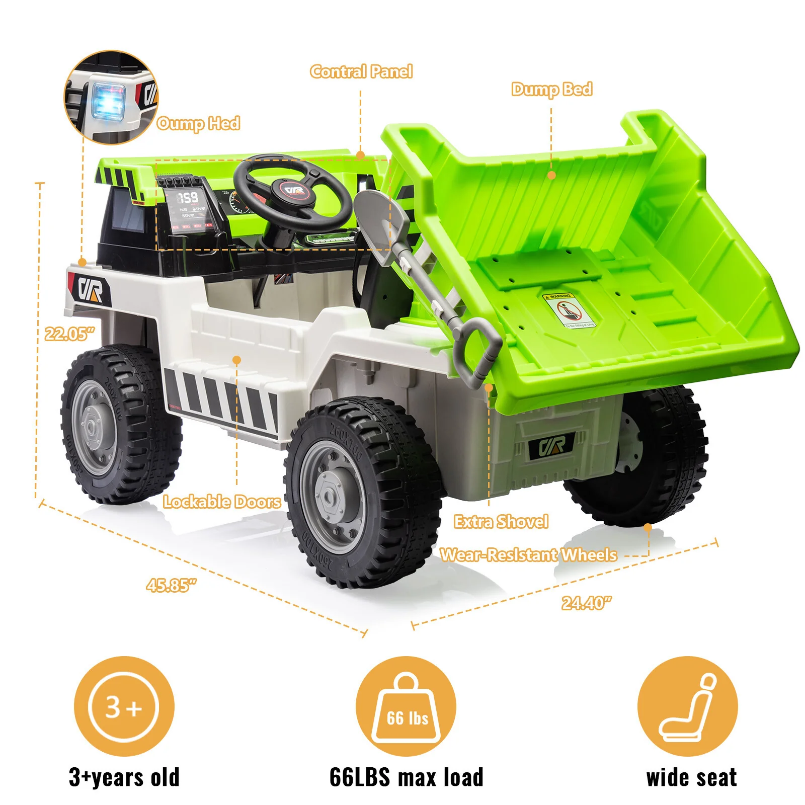Electric Ride-On Dump Truck for Kids with Remote Control and Functional Dump Bed - Image 3