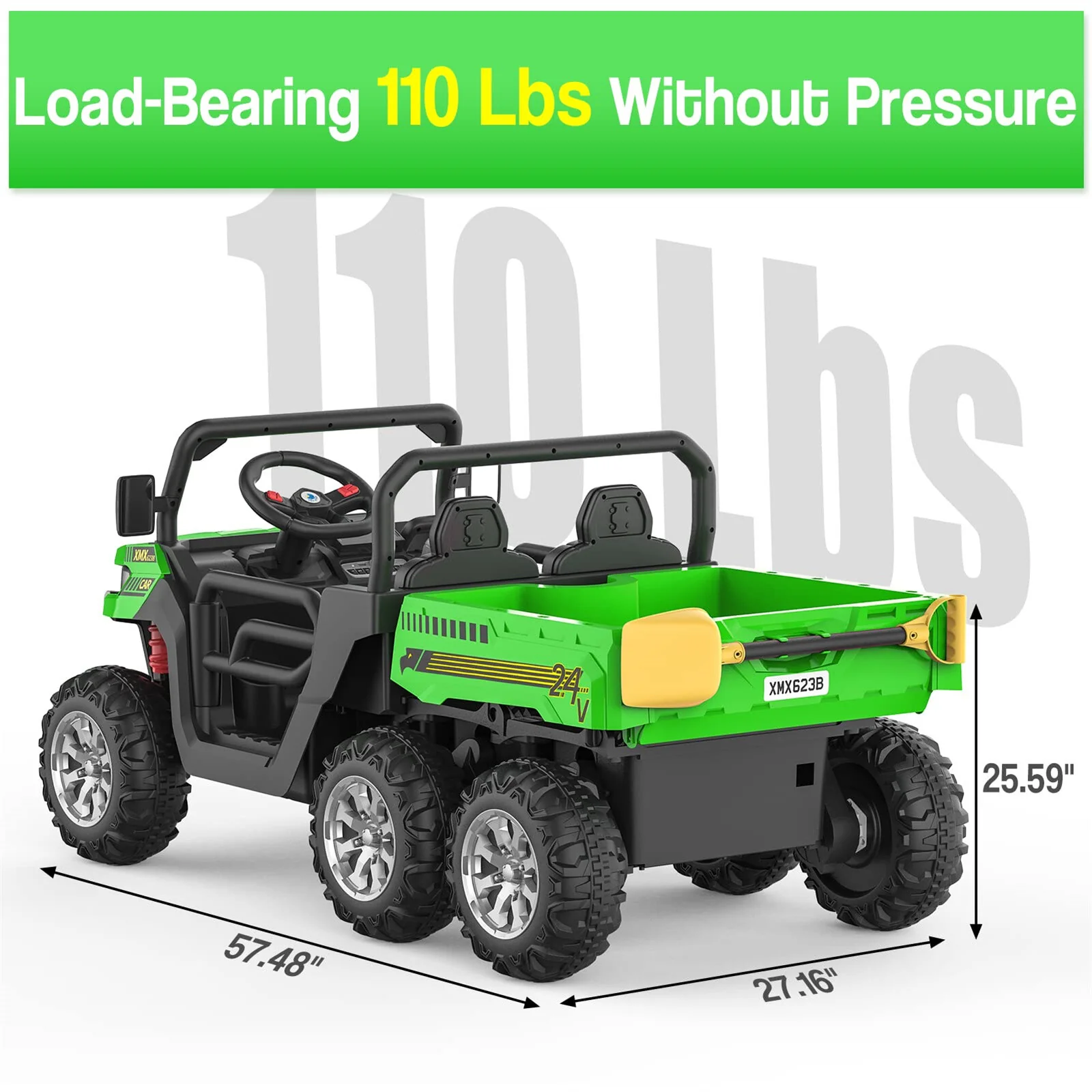 Electric Ride-On Dump Truck with Remote Control 4WD UTV for Kids - Image 6