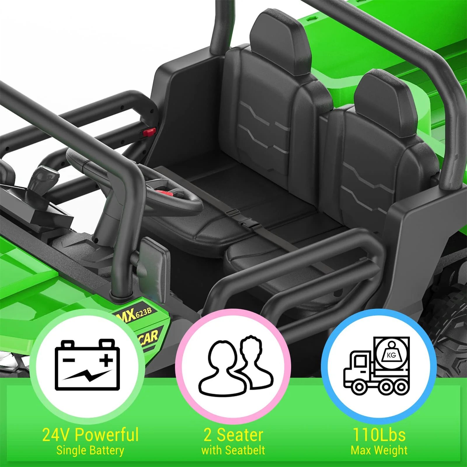 Electric Ride-On Dump Truck with Remote Control 4WD UTV for Kids - Image 7