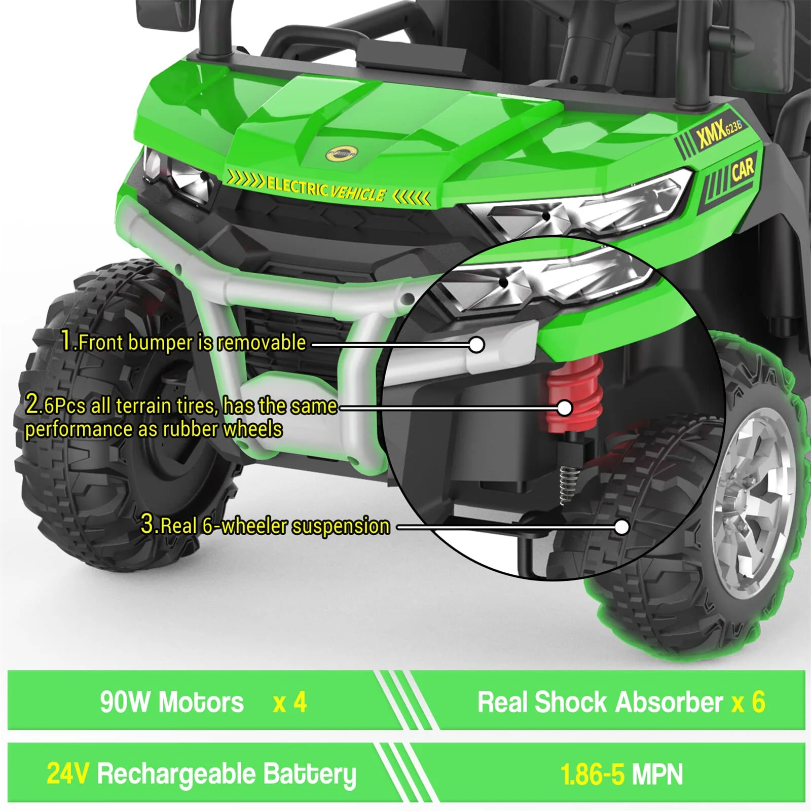 Electric Ride-On Dump Truck with Remote Control 4WD UTV for Kids - Image 8