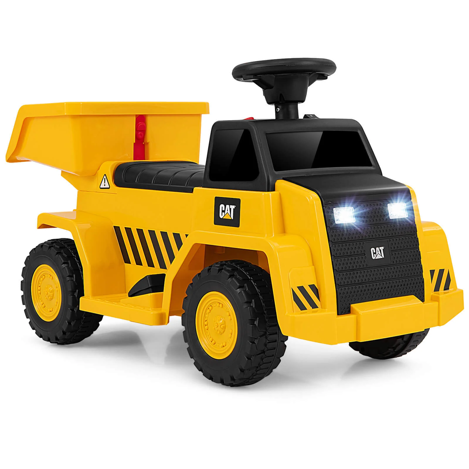 Ride-On Dump Truck with One-Button Start, Horn, Adjustable Dump Bed, and Treaded Wheels