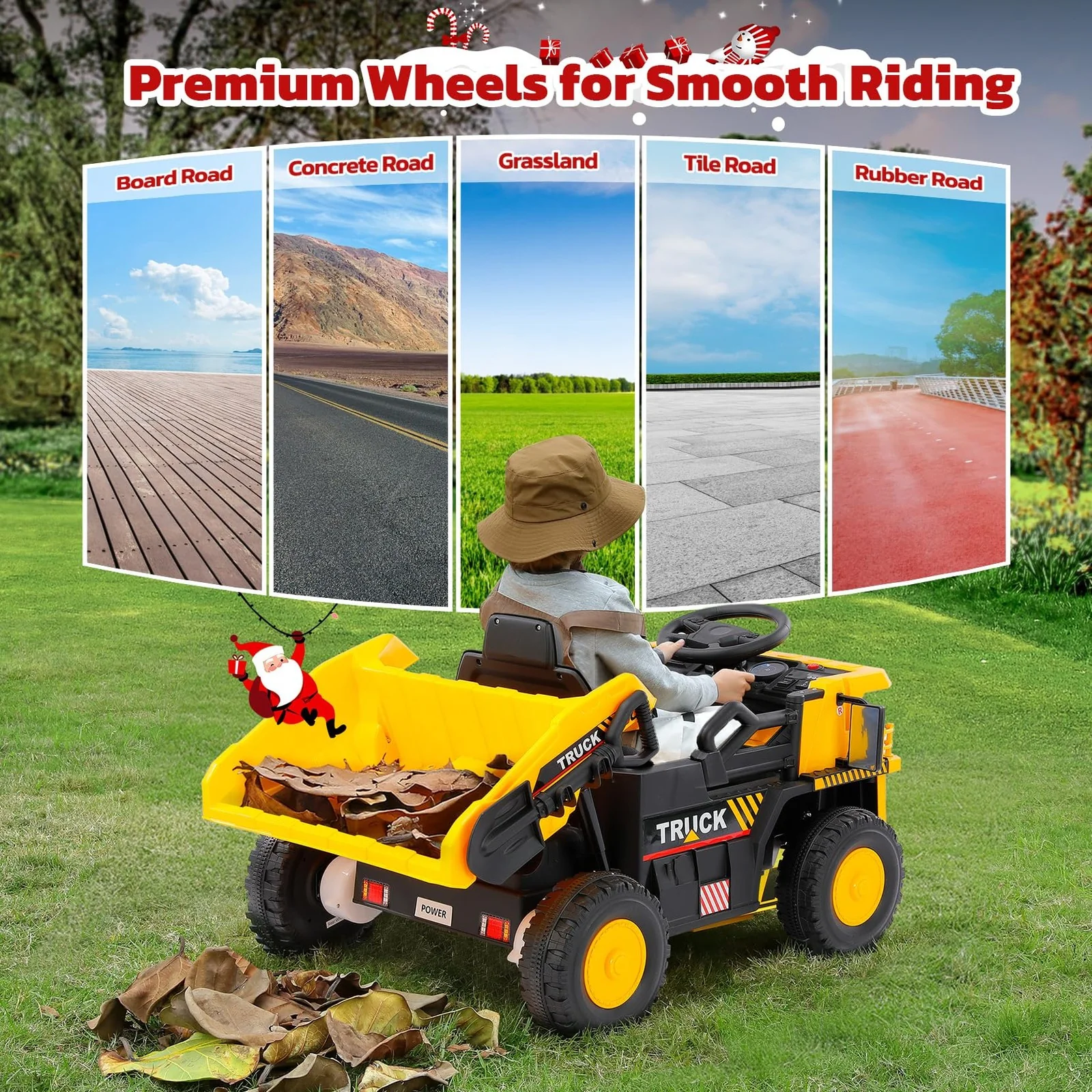 12V Ride-On Dump Truck Toy with Functional Dump Bed and Shovel for Kids - Image 2