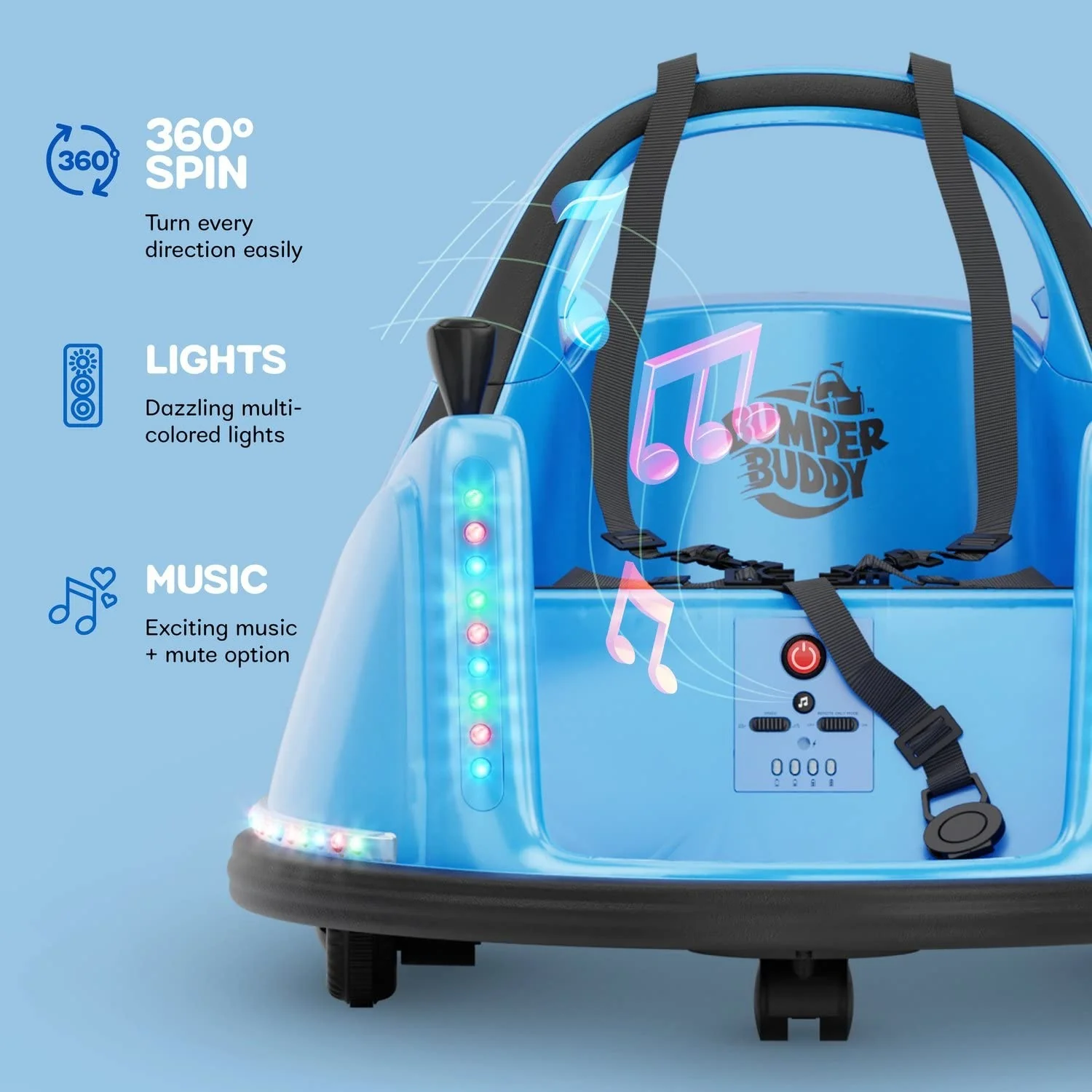 12V Electric Ride-On Car for Toddlers and Kids, 2-Speed, Ages 1-5 Years - Image 3