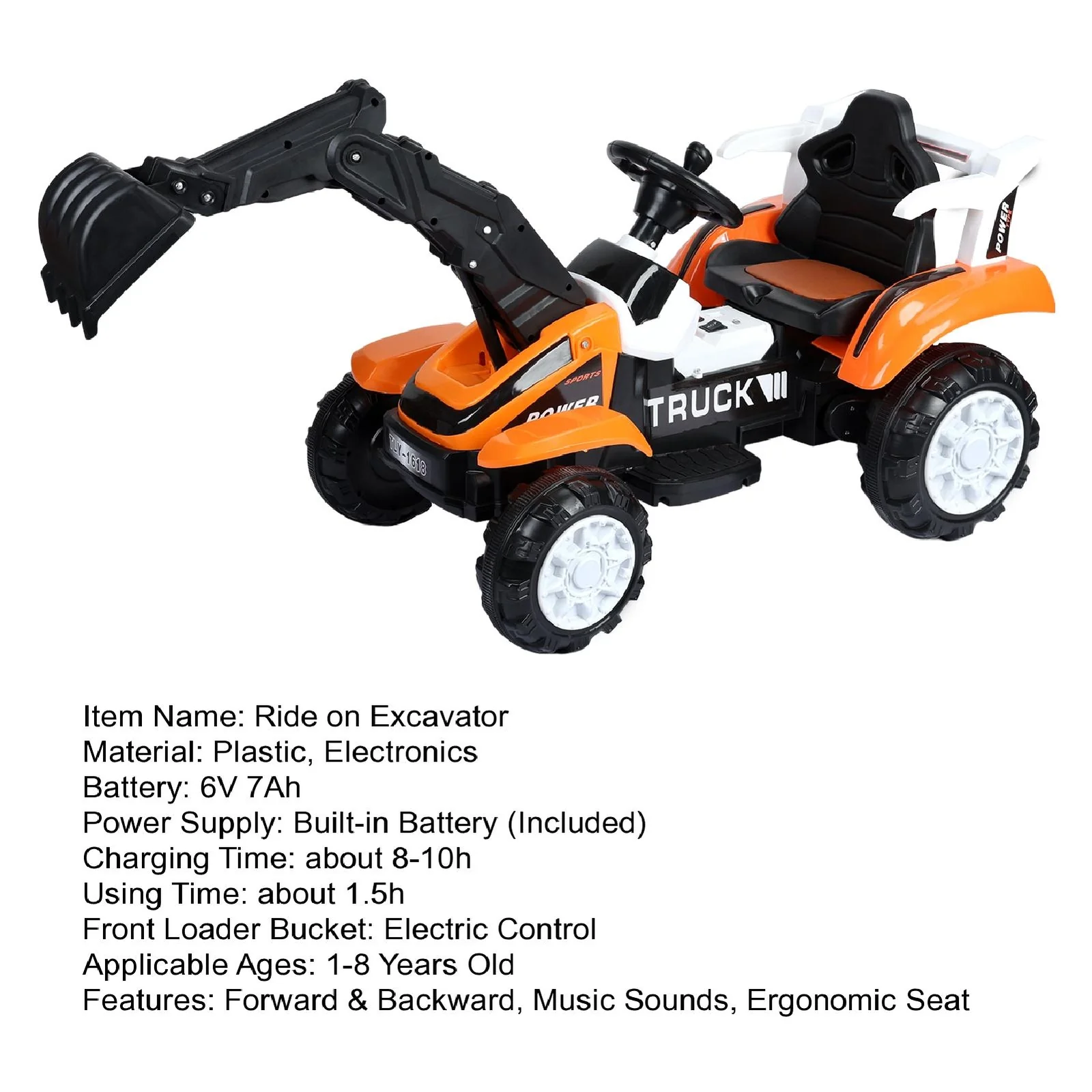 Battery-Powered Ride-On Excavator with Motorized Arm and Forward/Backward Movement - Image 14