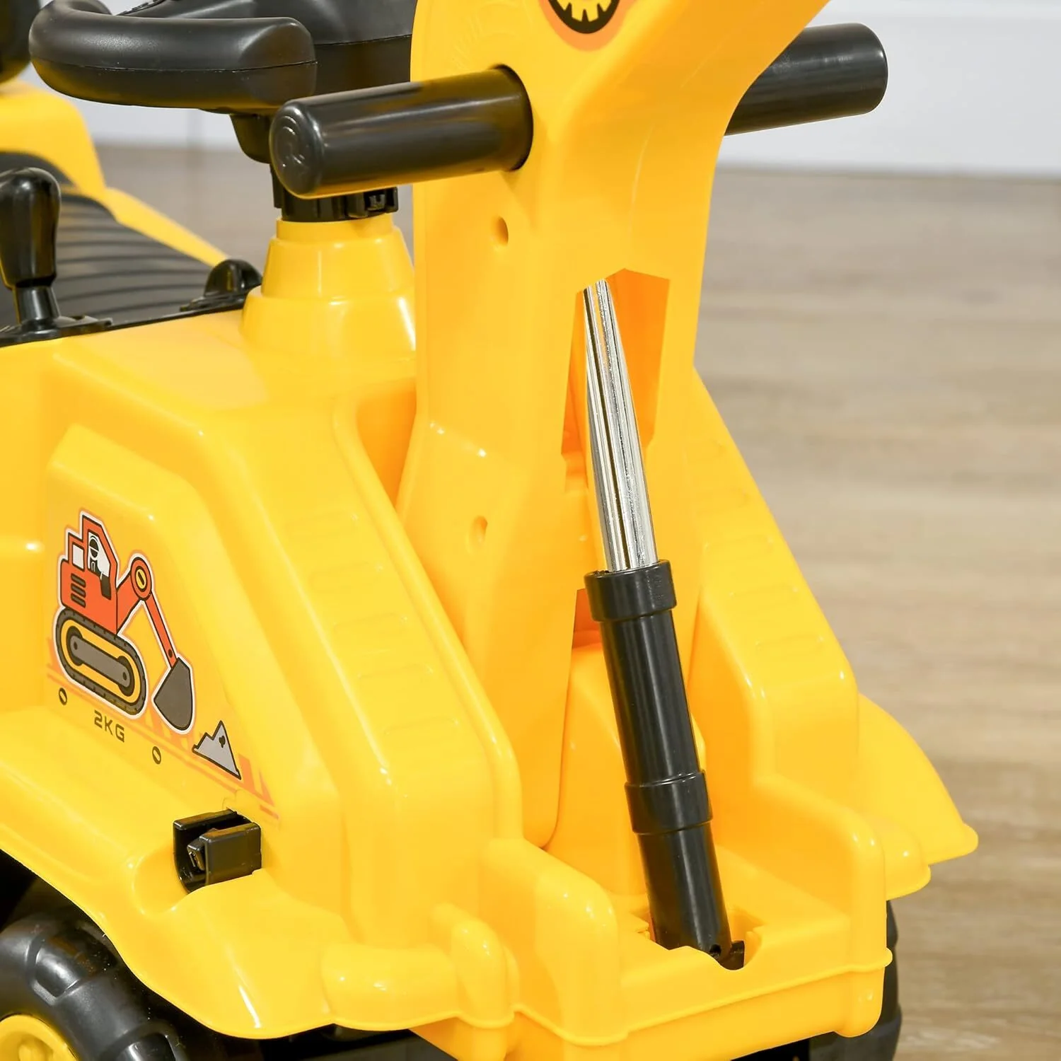 Kids Ride-On Excavator Truck with Pull Cart, Horn, and Under-Seat Storage - Image 9
