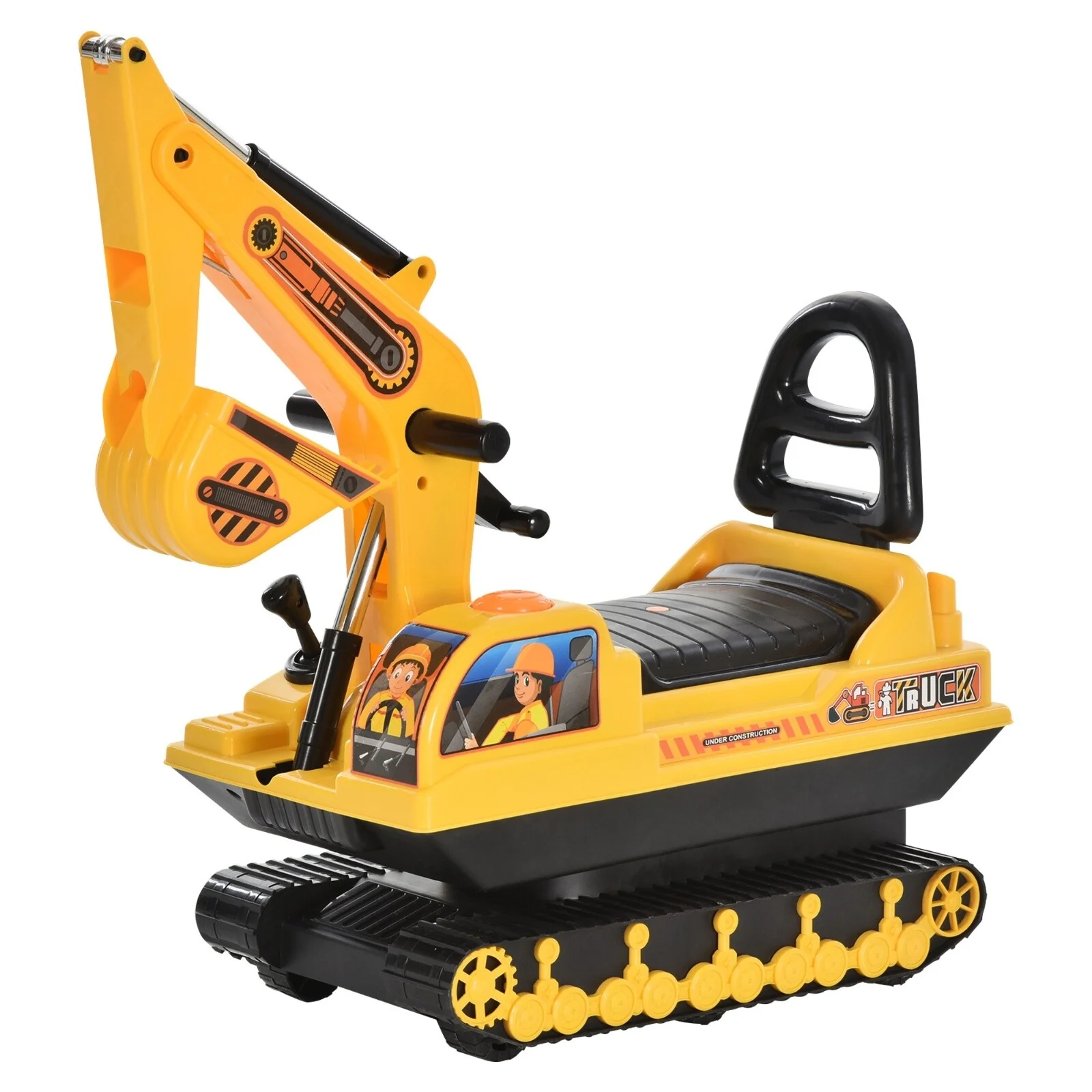 Ride-On Movable Excavator and Tractor Toy Scooter Walker for Pretend Play - Image 8