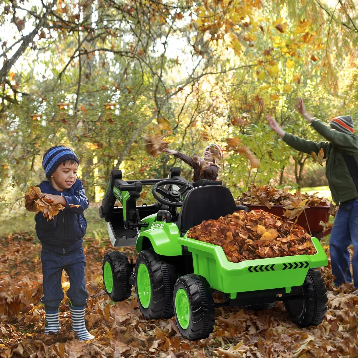 12V Electric Ride-On Excavator with Detachable Trailer and Remote Control - Image 15