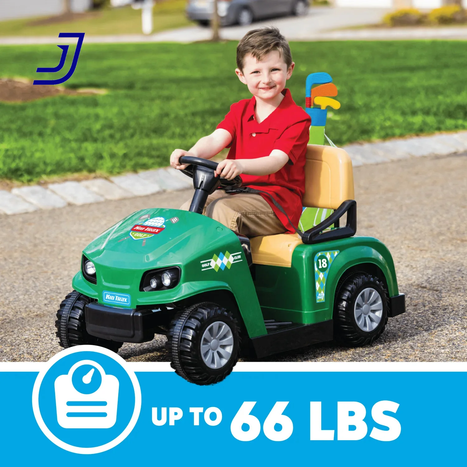 6V Electric Ride-On Golf Cart for Toddlers with Golf Clubs and Balls, Ages 3 and Up - Image 2
