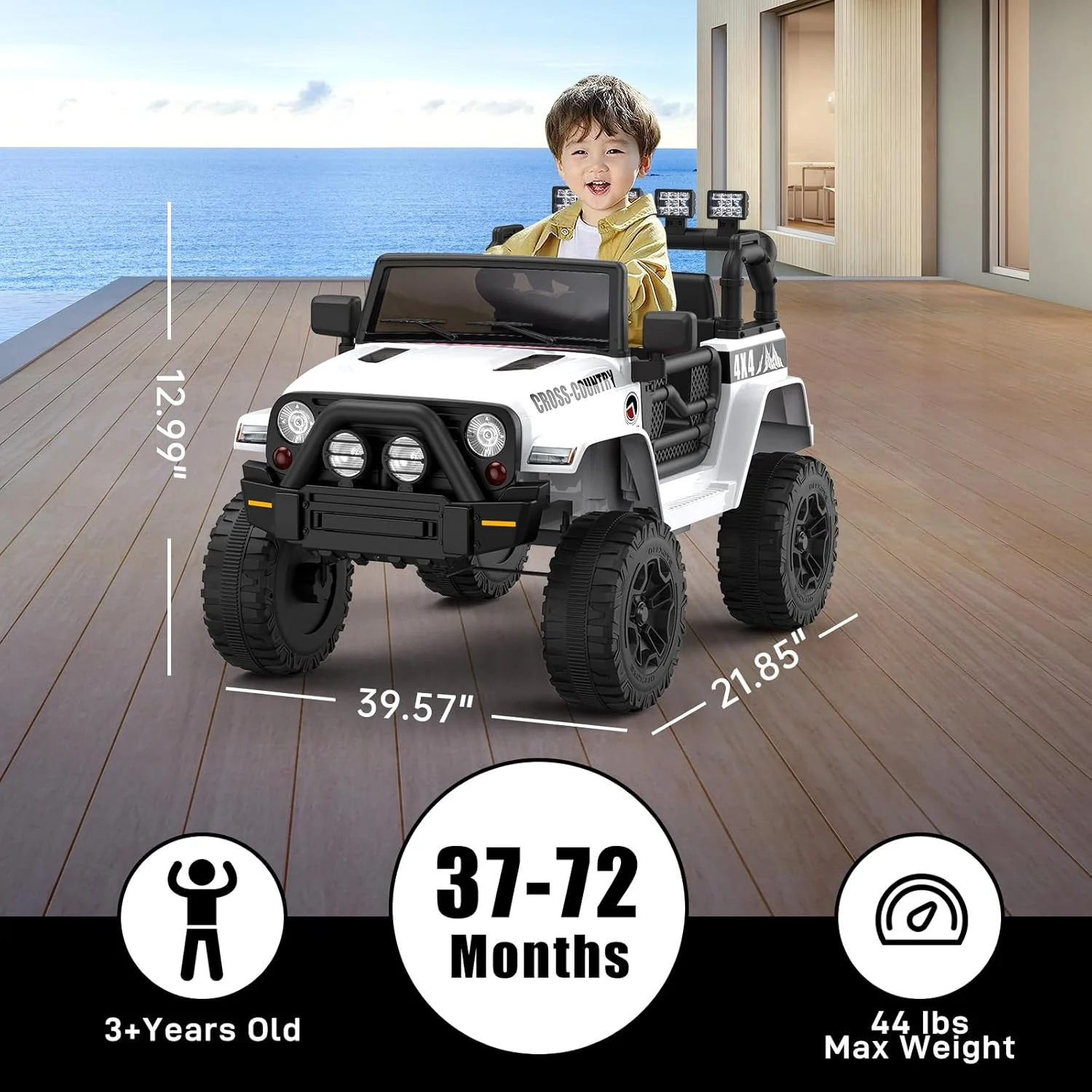 12V Battery-Powered Electric Ride-On Jeep Car for Kids with Remote Control Toy - Image 2