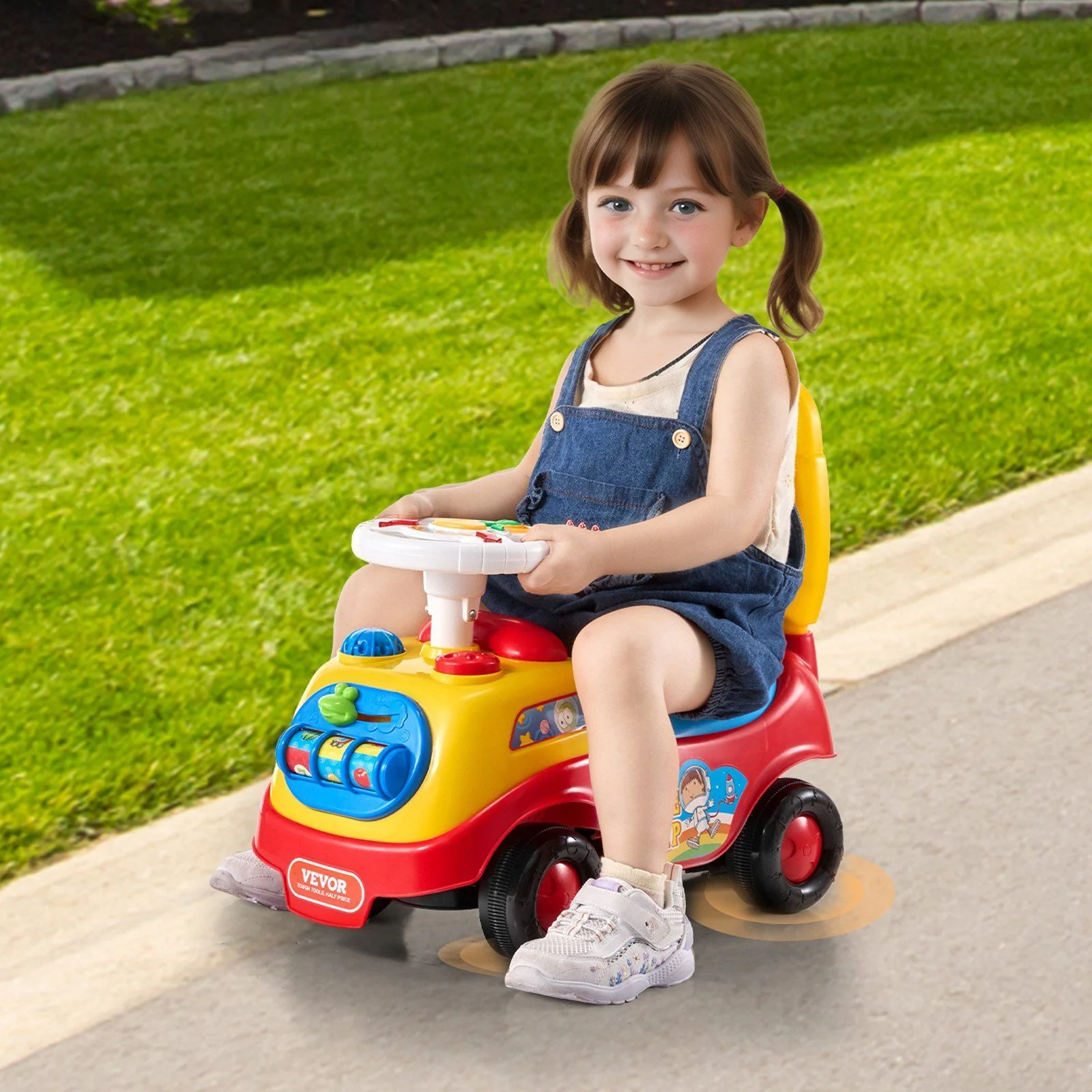 Toddler Ride-On Push Car with Music and Steering Wheel for Ages 1-3 - Image 8