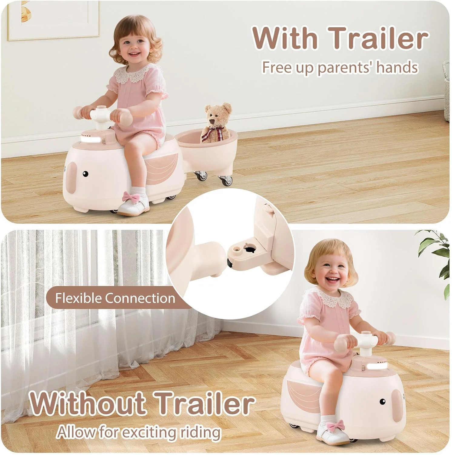 Toddler Push Car with Trailer for Indoor and Outdoor Fun - Image 2