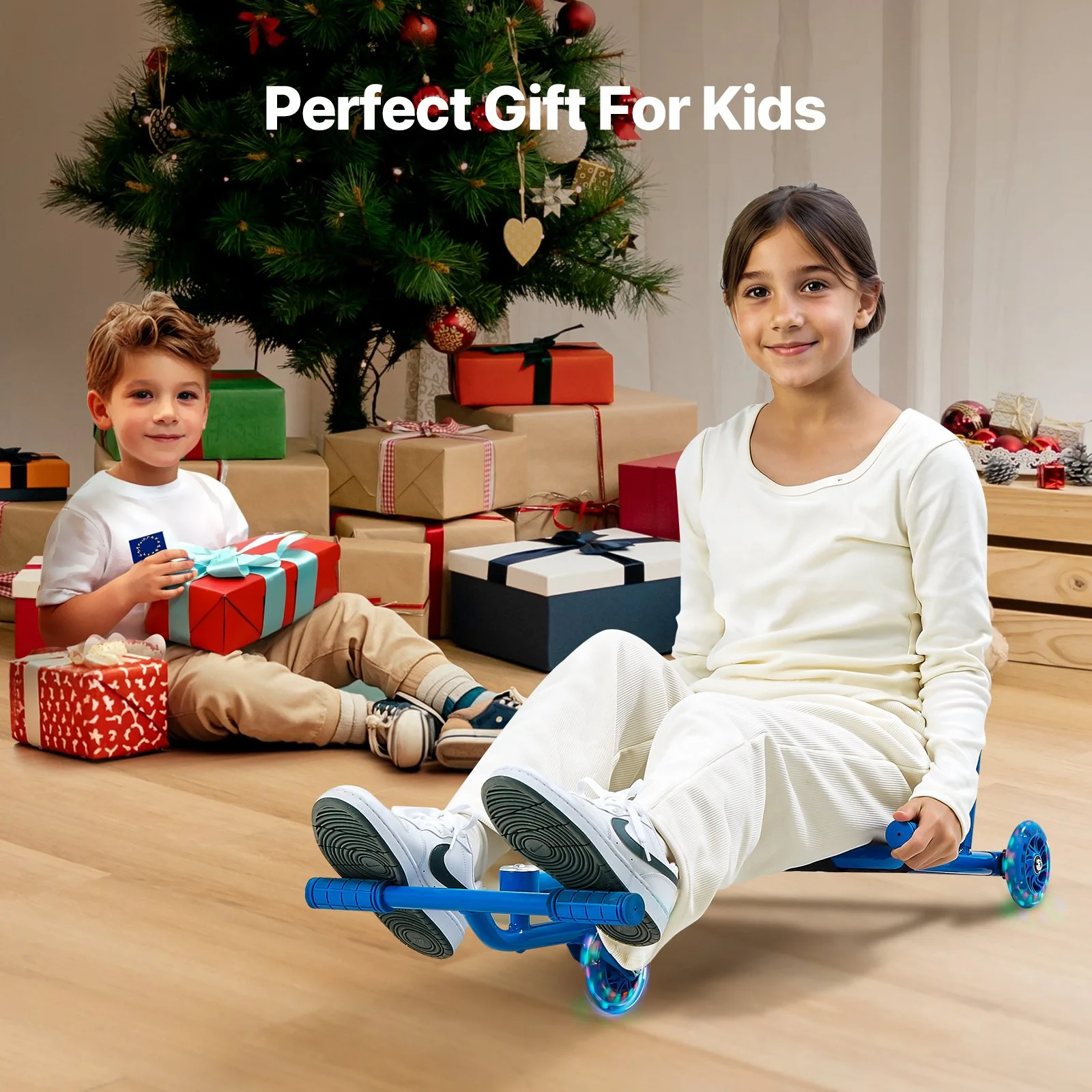 Kids Ride-On Drift Scooter Cart with Zig-Zag Motion for Ages 10+ and 198 lbs Capacity - Image 7