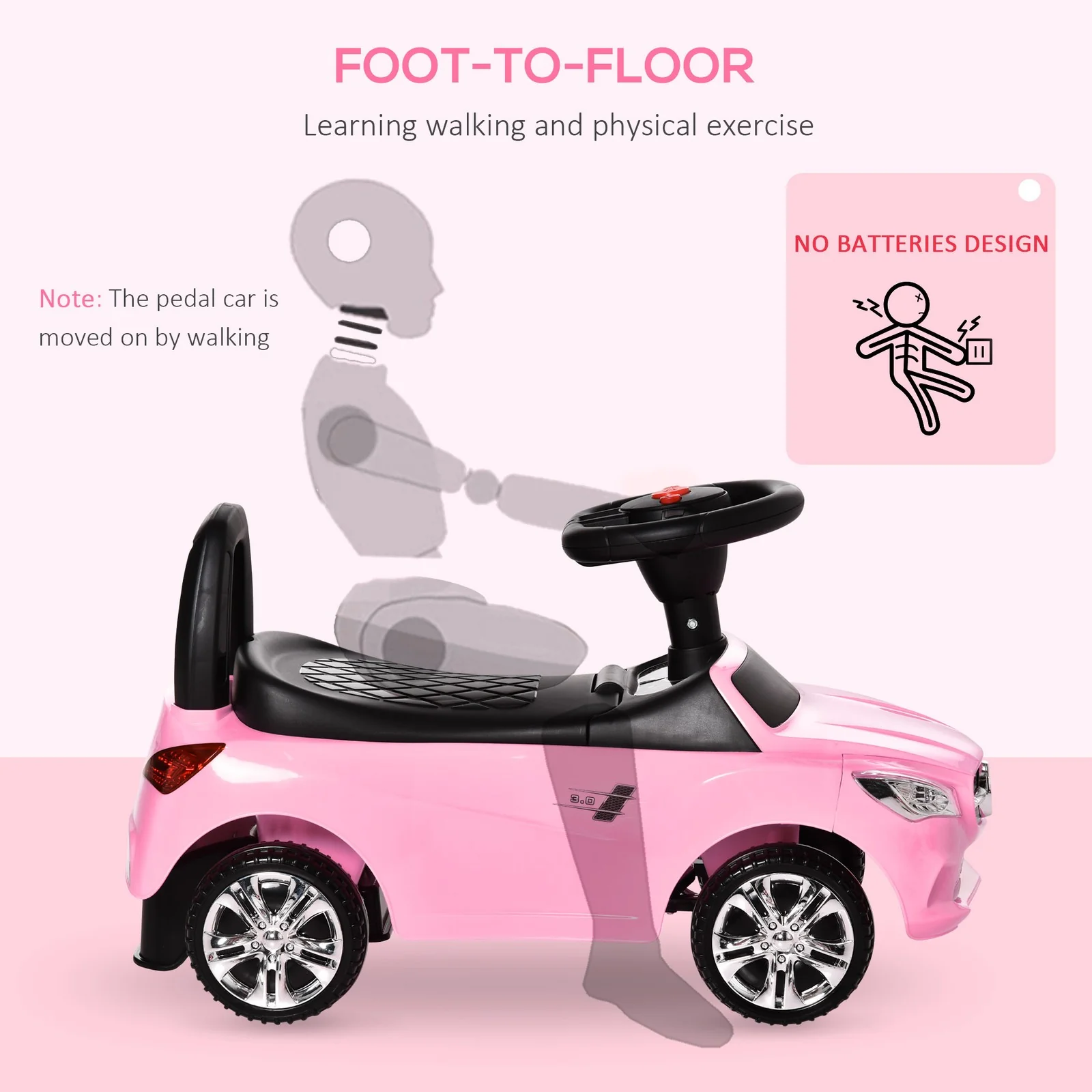 Ride-On Sliding Car with Horn, Music, Lights, and Storage – No Power Needed - Image 7