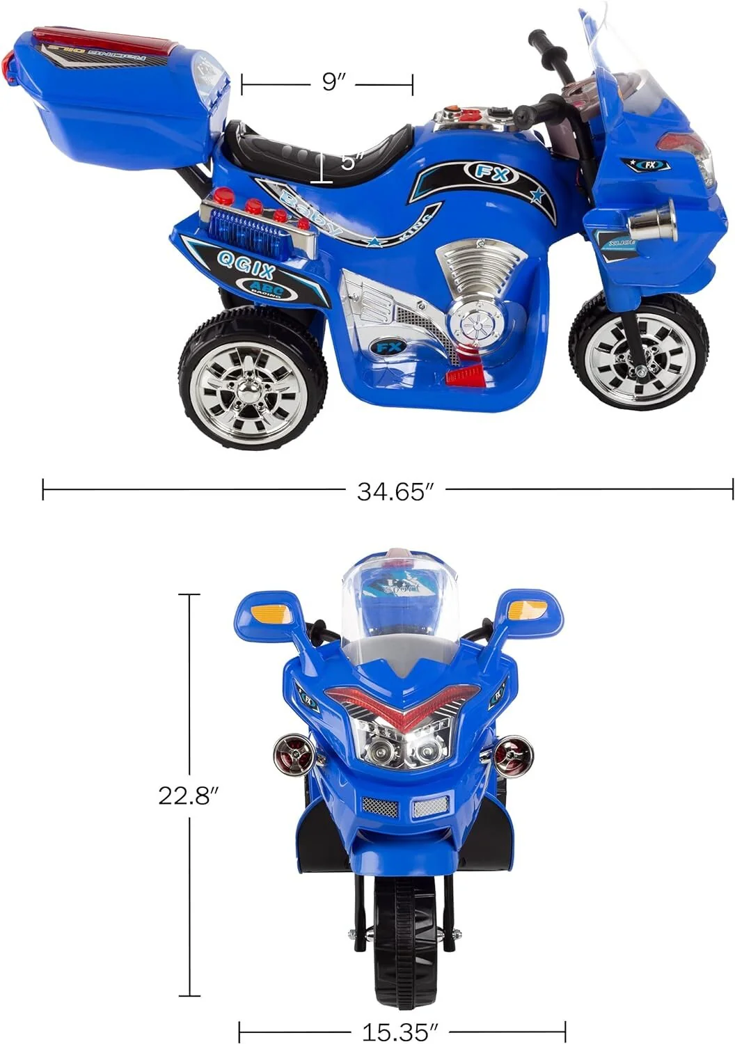 Battery-Powered 3-Wheel Ride-On Motorcycle Trike for Kids - Image 2