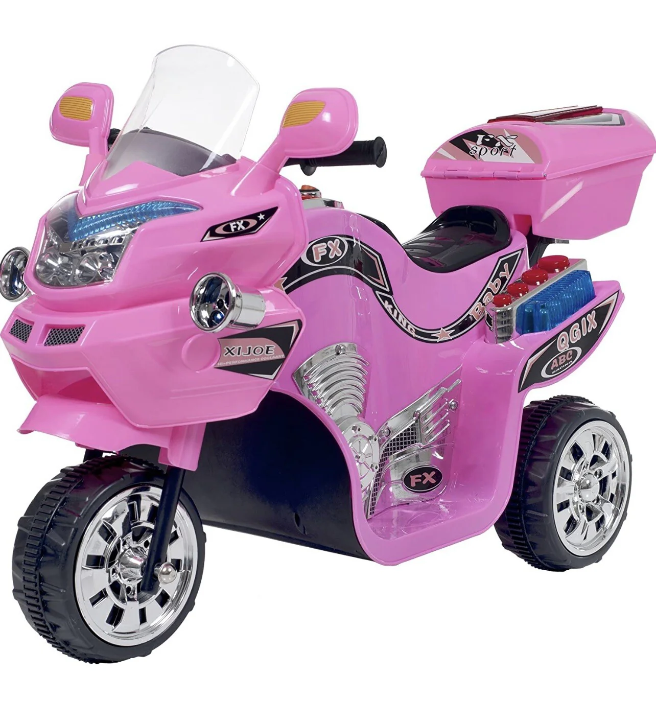 3-Wheel Ride-On Motorcycle Trike for Kids in Pink - Image 4